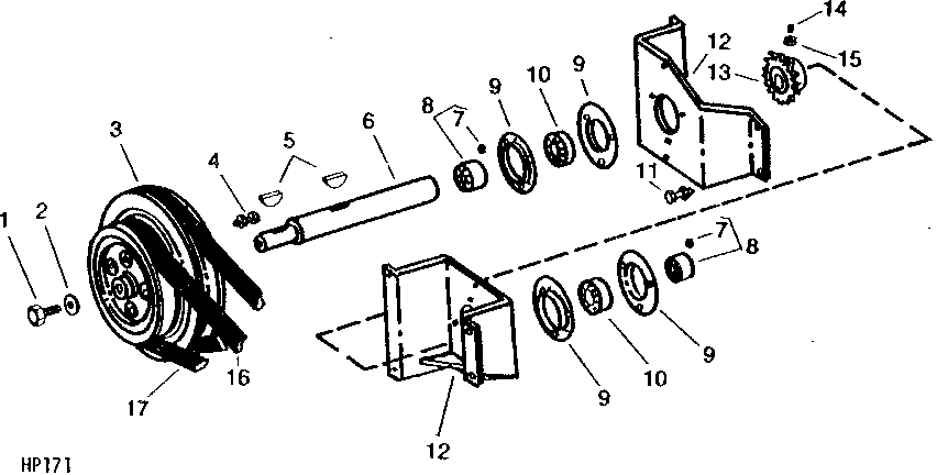 FEEDER BEATER DRIVE COUNTERSHAFT ( - 507050)