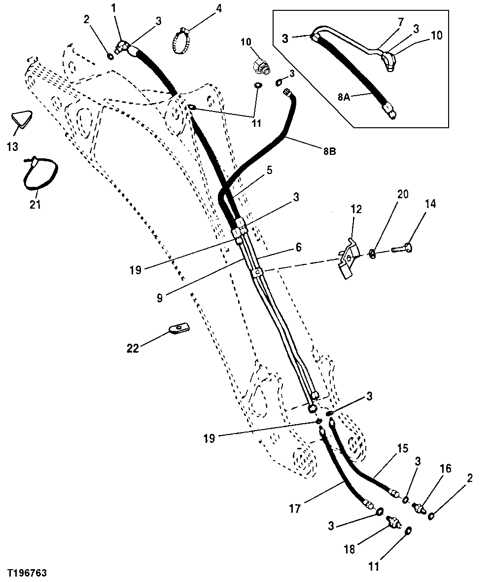 Crowd Cylinder Hydraulic Hoses and Fittings
