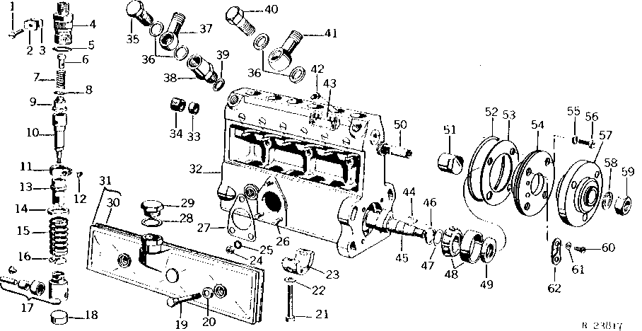 FUEL INJECTION PUMP HOUSING, DRIVE AND DELIVERY VALVE