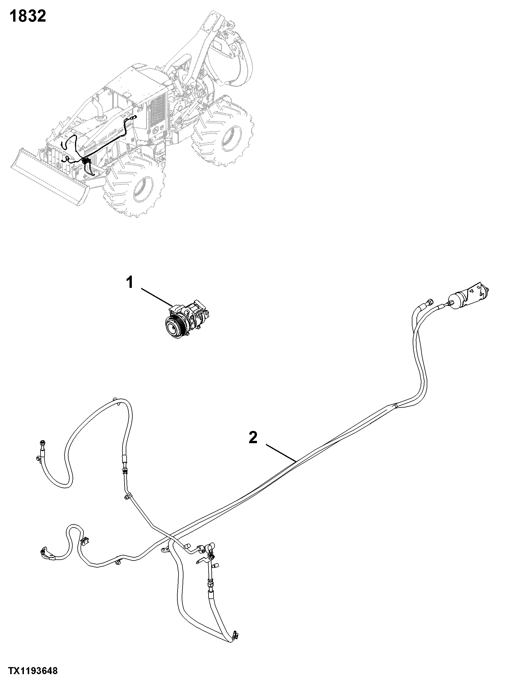 1832 Air Conditioning System Compressor & Drive