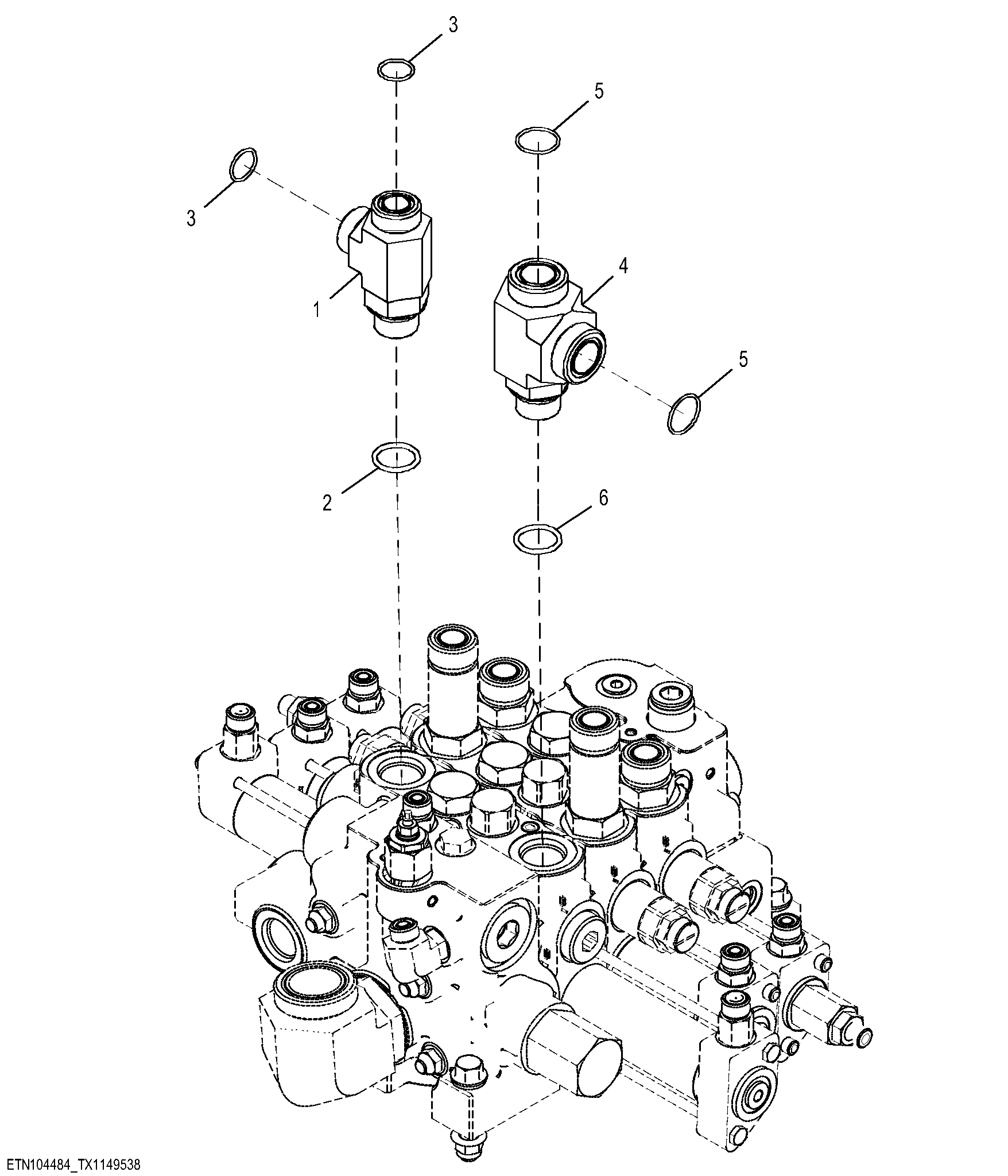 Loader Control Valve Fittings, Without Embedded Payload Scale
