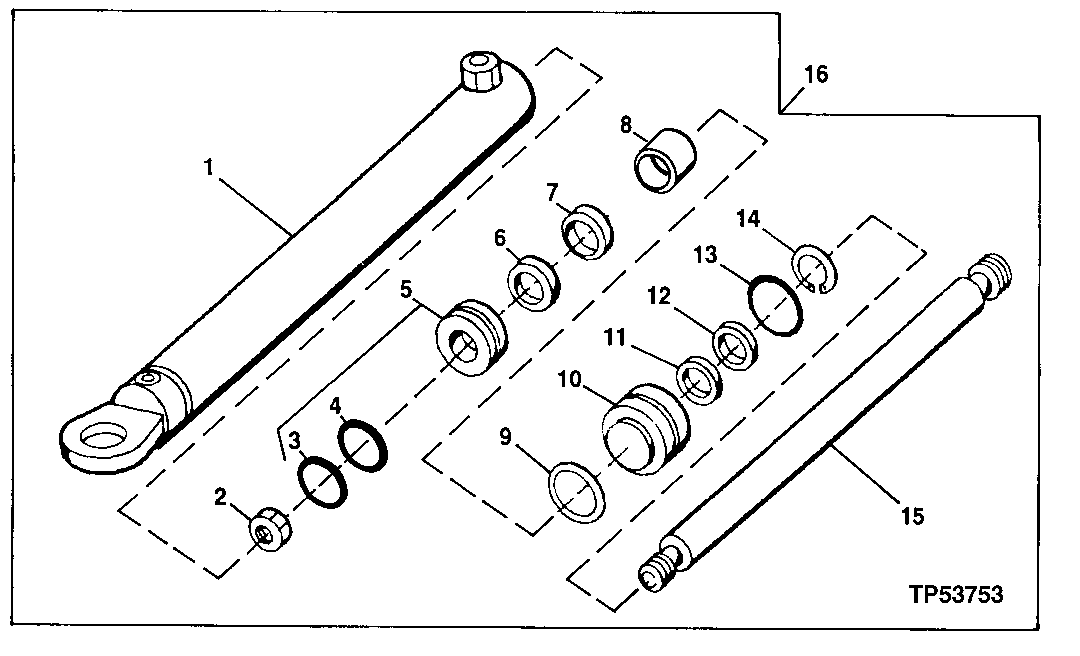 FRONT STEERING CYLINDER (670B, SERIAL NO. 554838-571647)