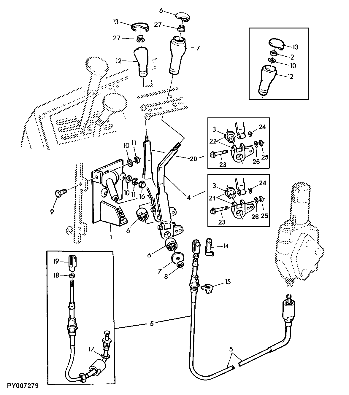 SELECTIVE CONTROL VALVE, CONTROL LINKAGE (ORCHARD TRACTORS)
