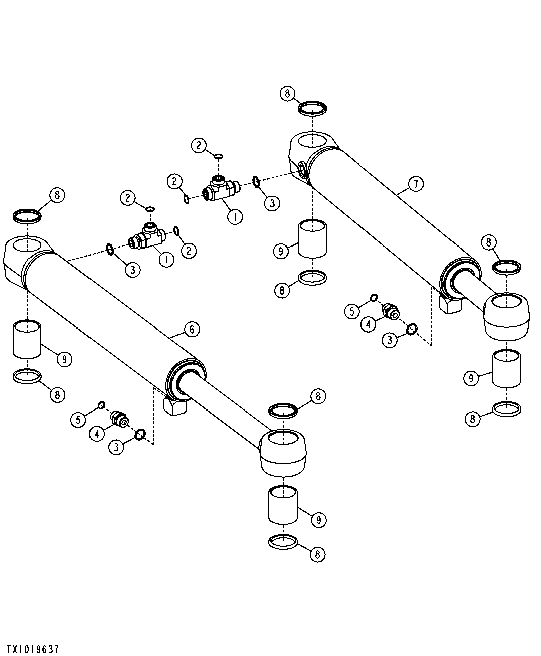 STEERING CYLINDER COMPONENTS (S.N. 612720-)