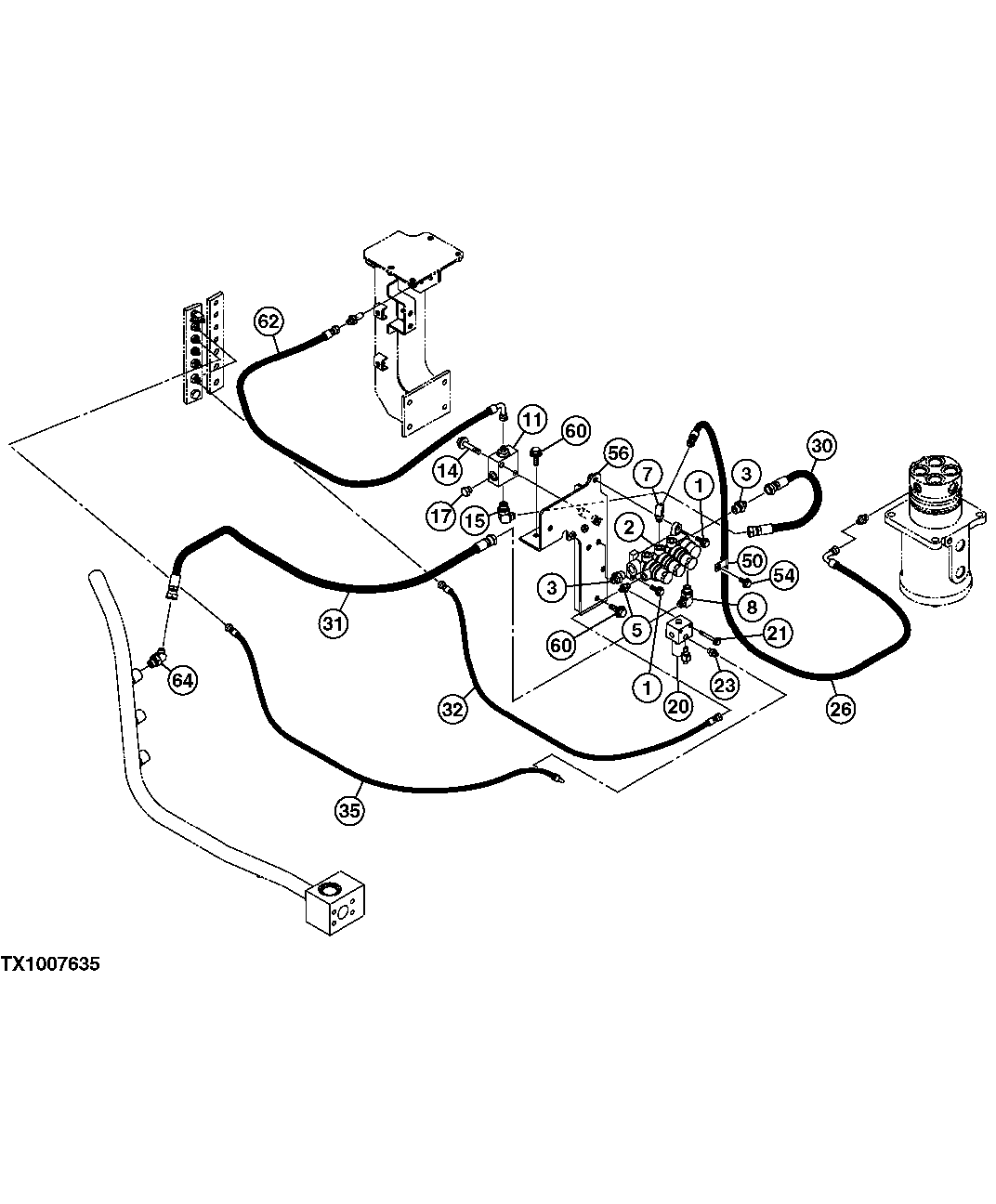HYDRAULIC HOSES (RESERVOIR AND SOLENOID VALVE-PILOT SYSTEM)