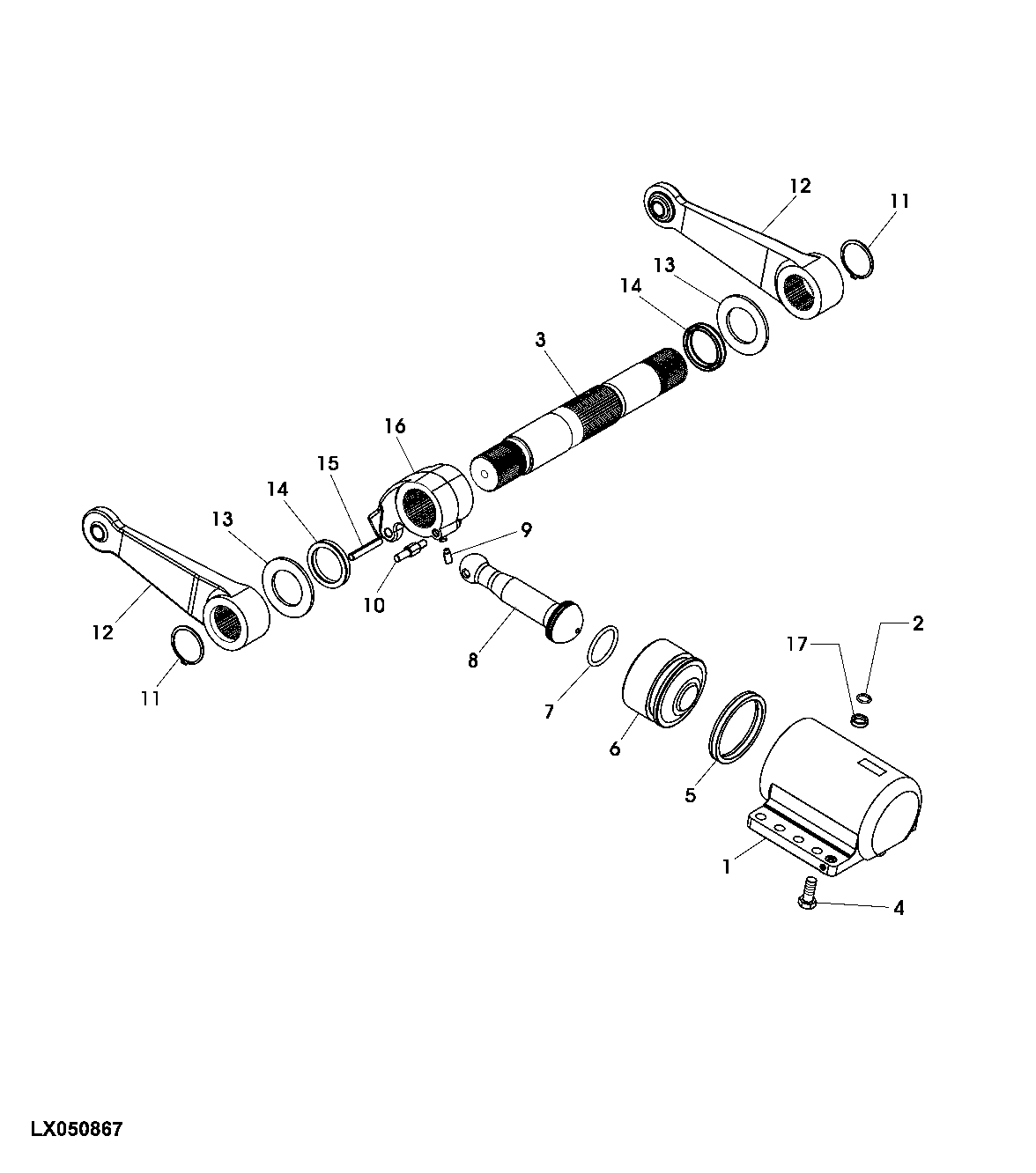 LIFT ARMS AND PISTON (ELECTRO-HYDRAULIC HITCH)
