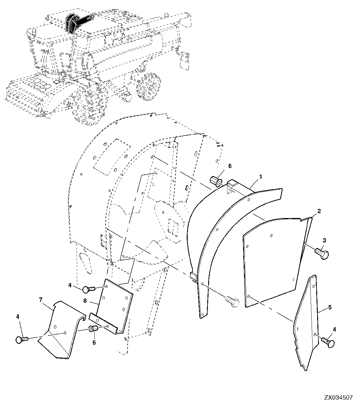 Mounting Parts For Elevator Housing For Grass Seed Harvesting