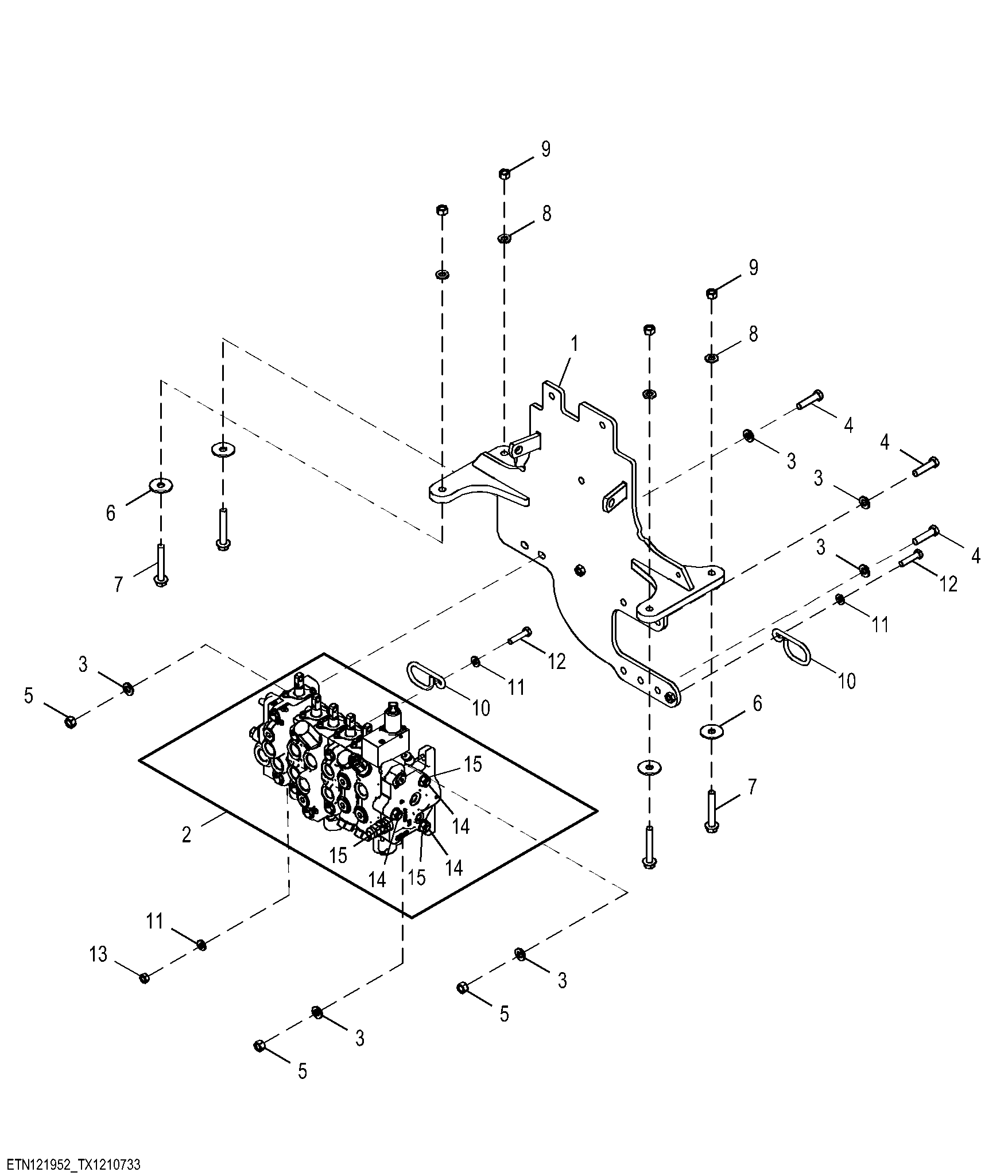 Backhoe Valve, Six Function Manual with Auxiliary and Select Flow