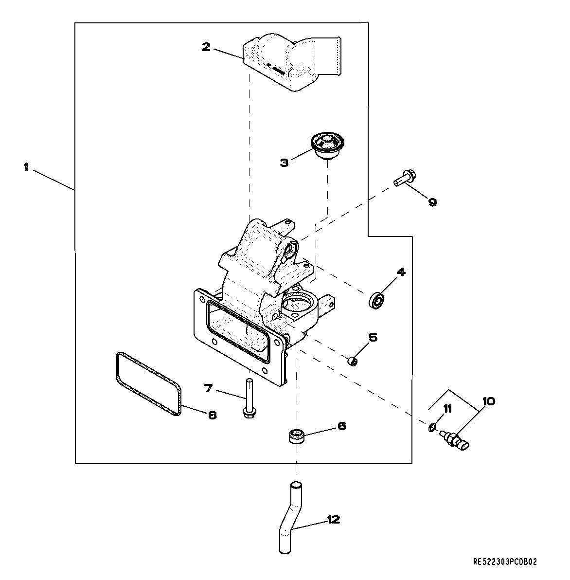 3901 Thermostat Housing, Thermostat and Cover