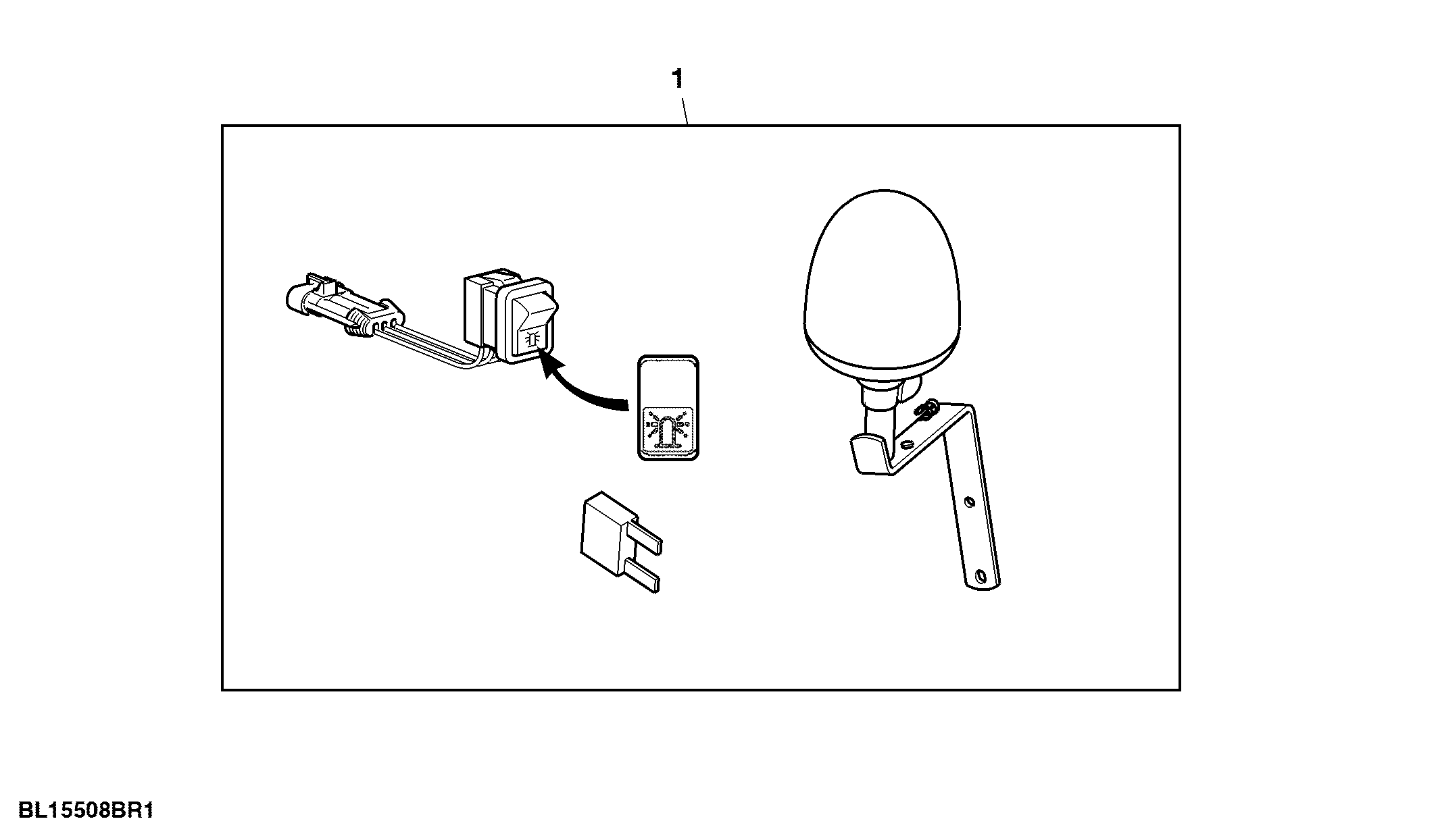 Attachment, Beacon Light and Mounting Parts, RH