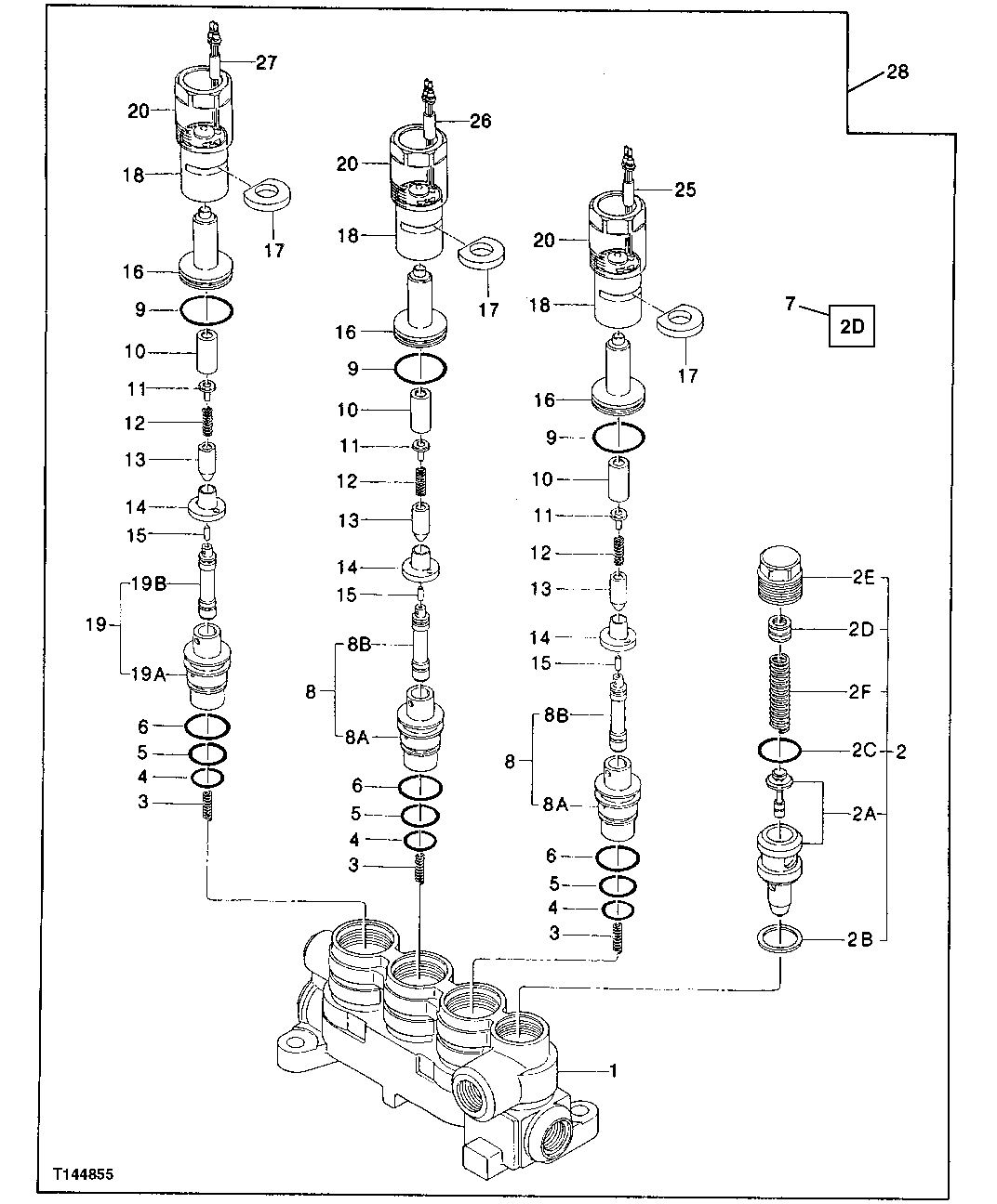 PILOT HYDRAULICS THREE-SPOOL SOLENOID VALVE