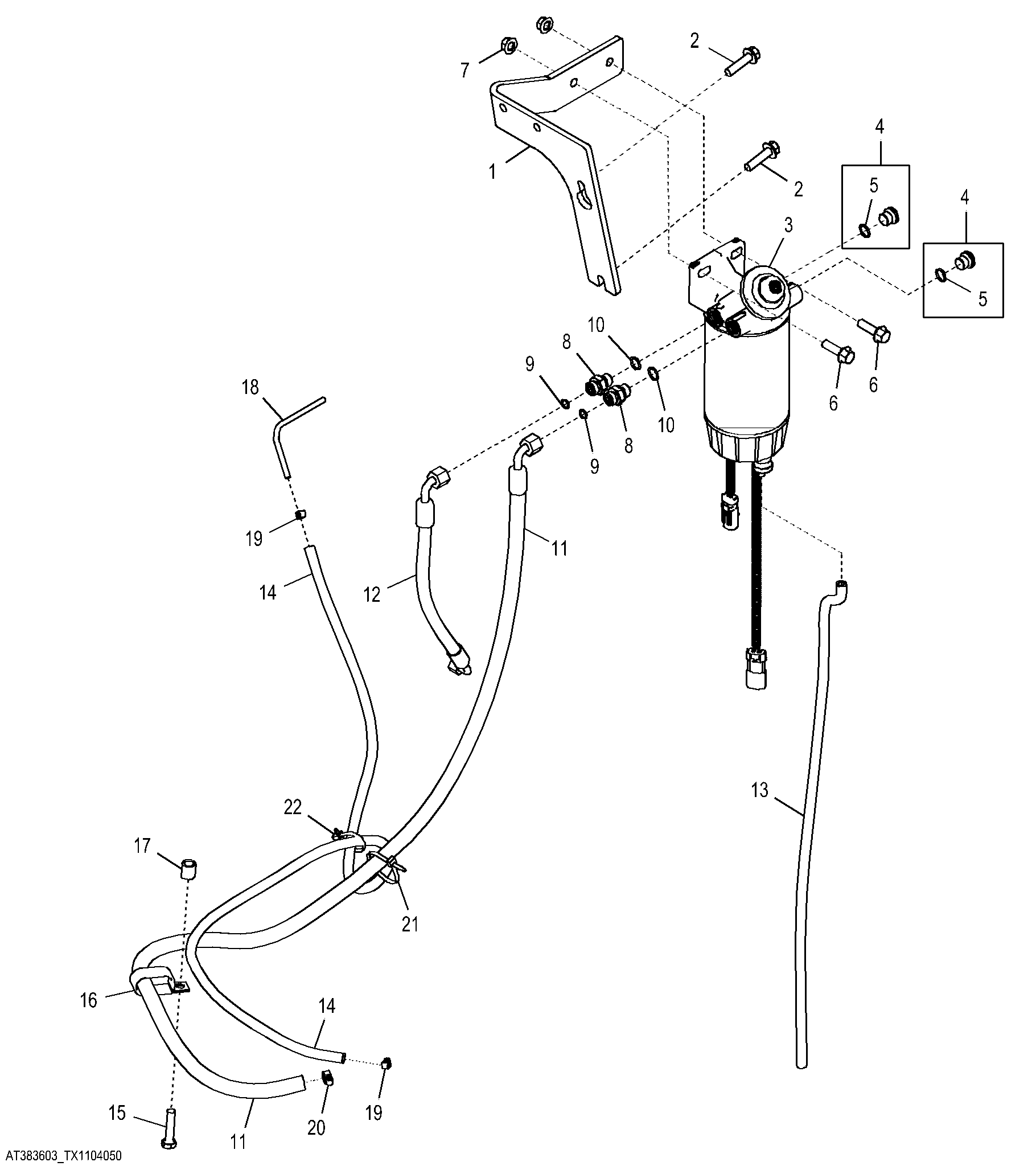 Fuel Filter and Lines with Heater (Engine 4045TT096-)
