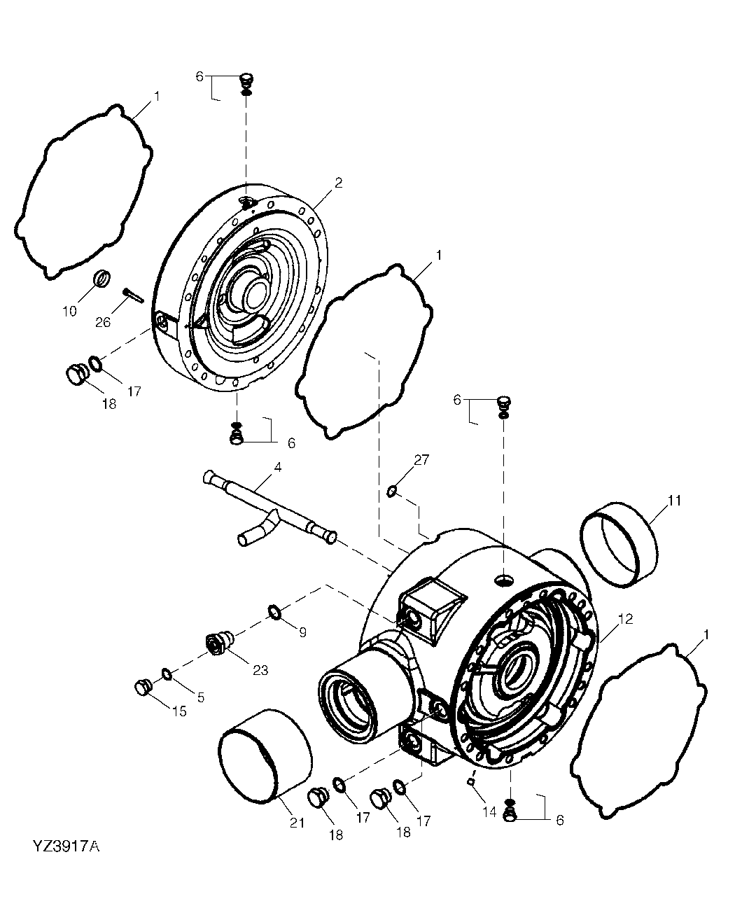 Rear Differential Case (Standard Differential) (RE66661) ( - 604689)