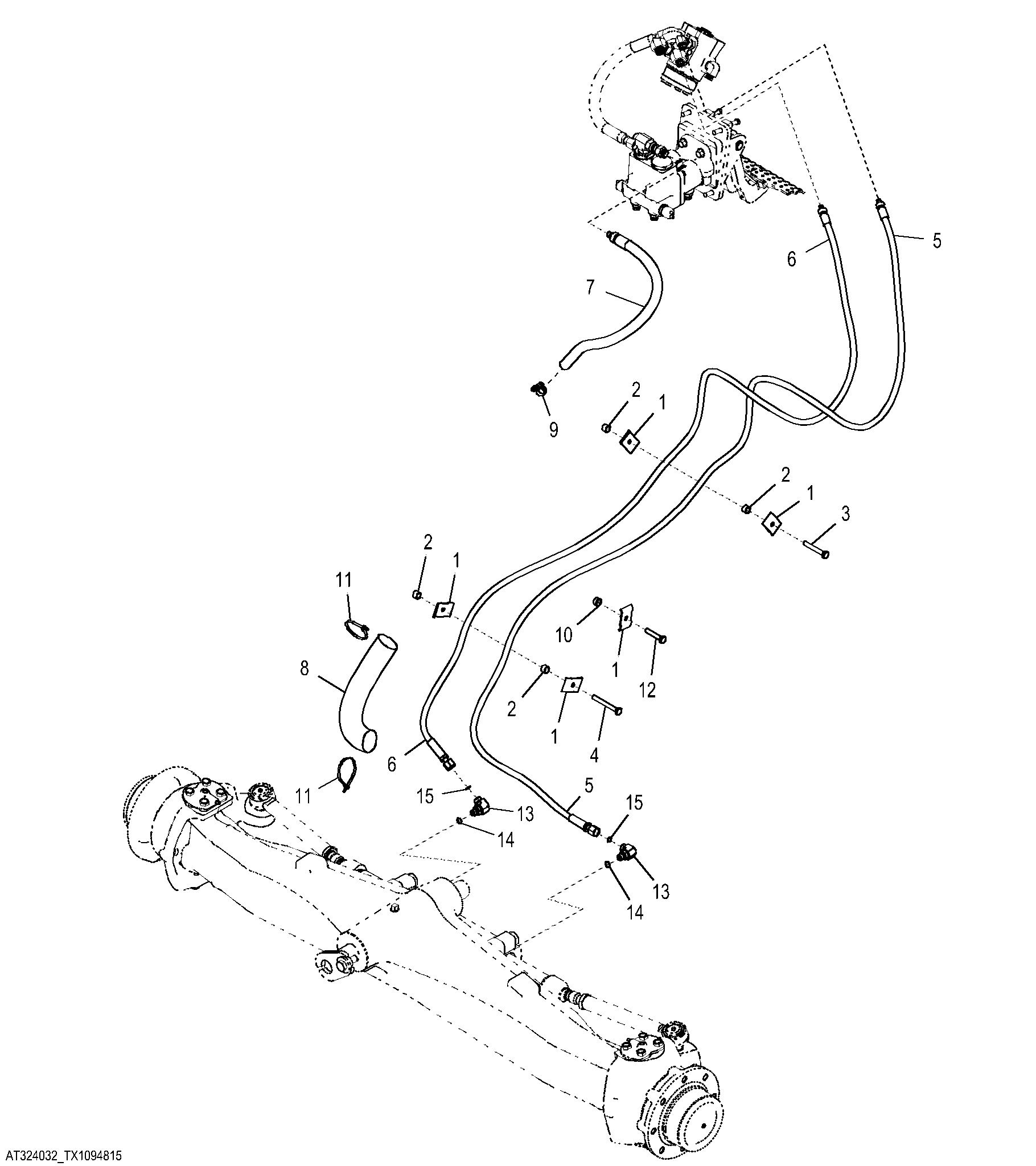 Steering Hydraulics without MFWD (4045TT094)