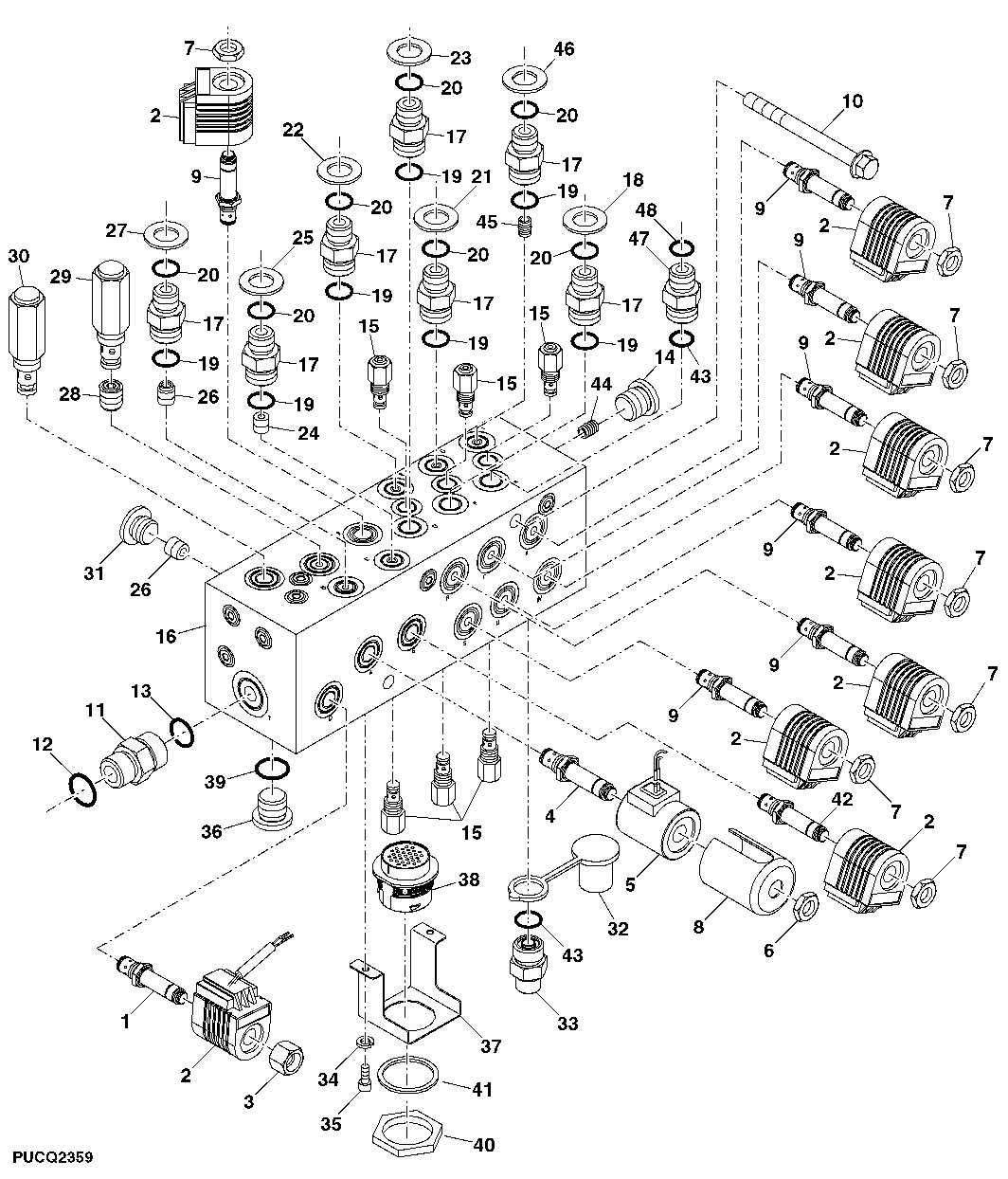SIX-FUNCTION HYDRAULIC VALVE BLOCK ( - 090431)