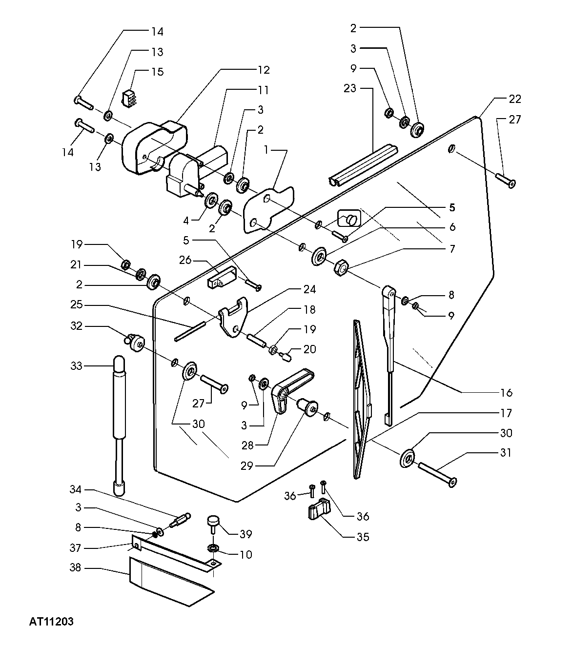 REAR WINDOW, COMPONENTS REAR WINDOW WIPER (CAB)