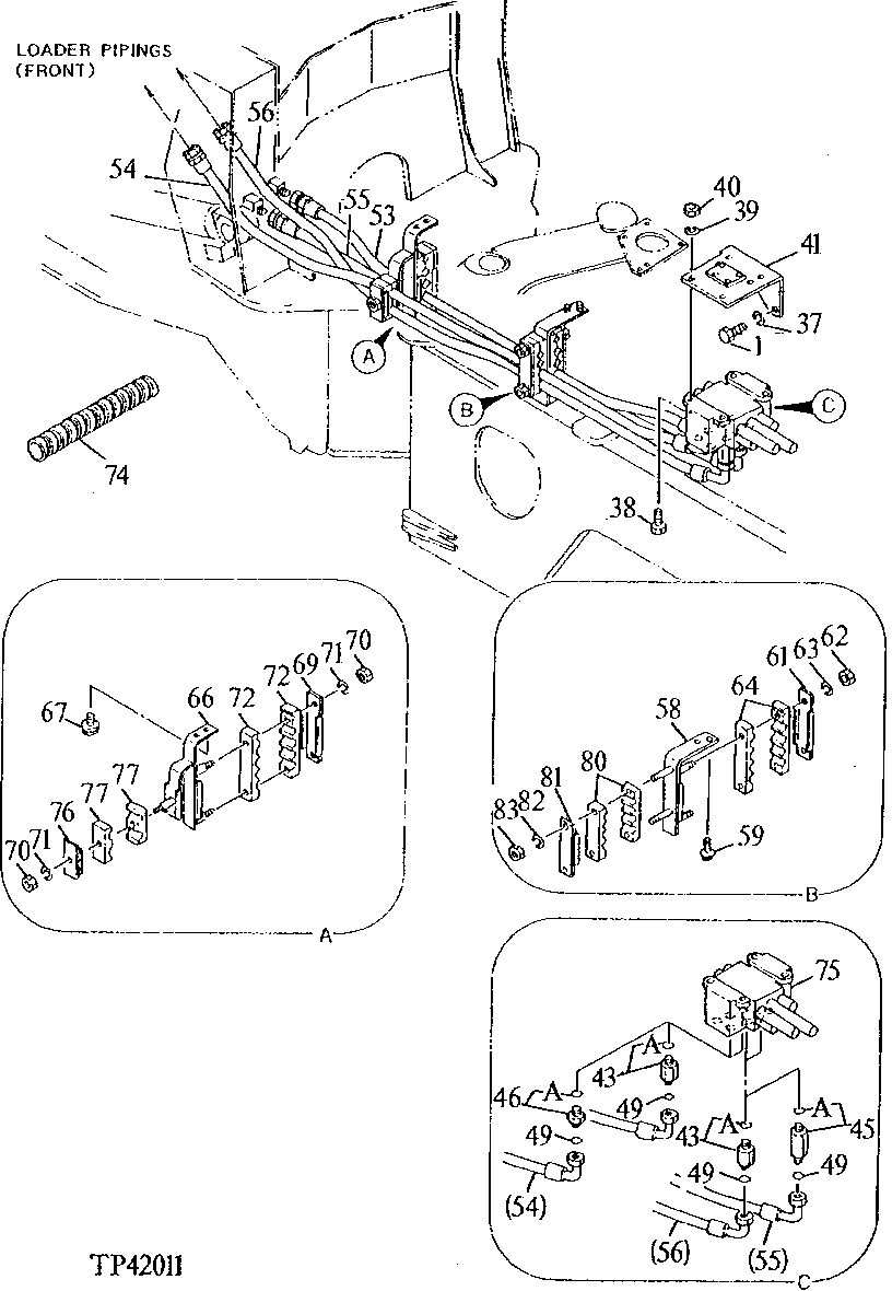 LOADER VALVE TO FRONT FRAME PLUMBING (000236 - )