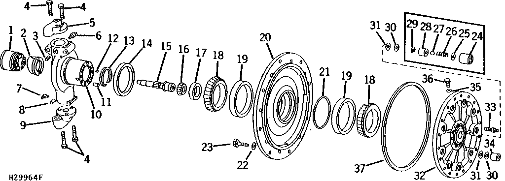 WHEEL HUB, MOTOR, AND HOUSING (POWER REAR WHEEL DRIVE)