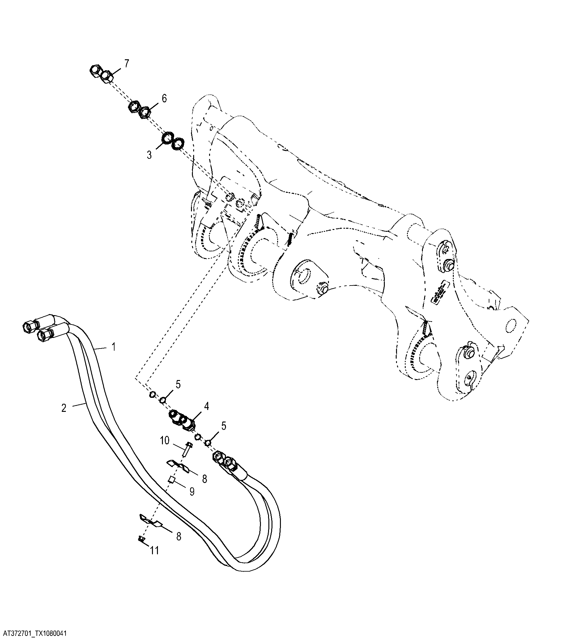 Third Function Boom To Coupler Hydraulic Lines (Z-Bar)