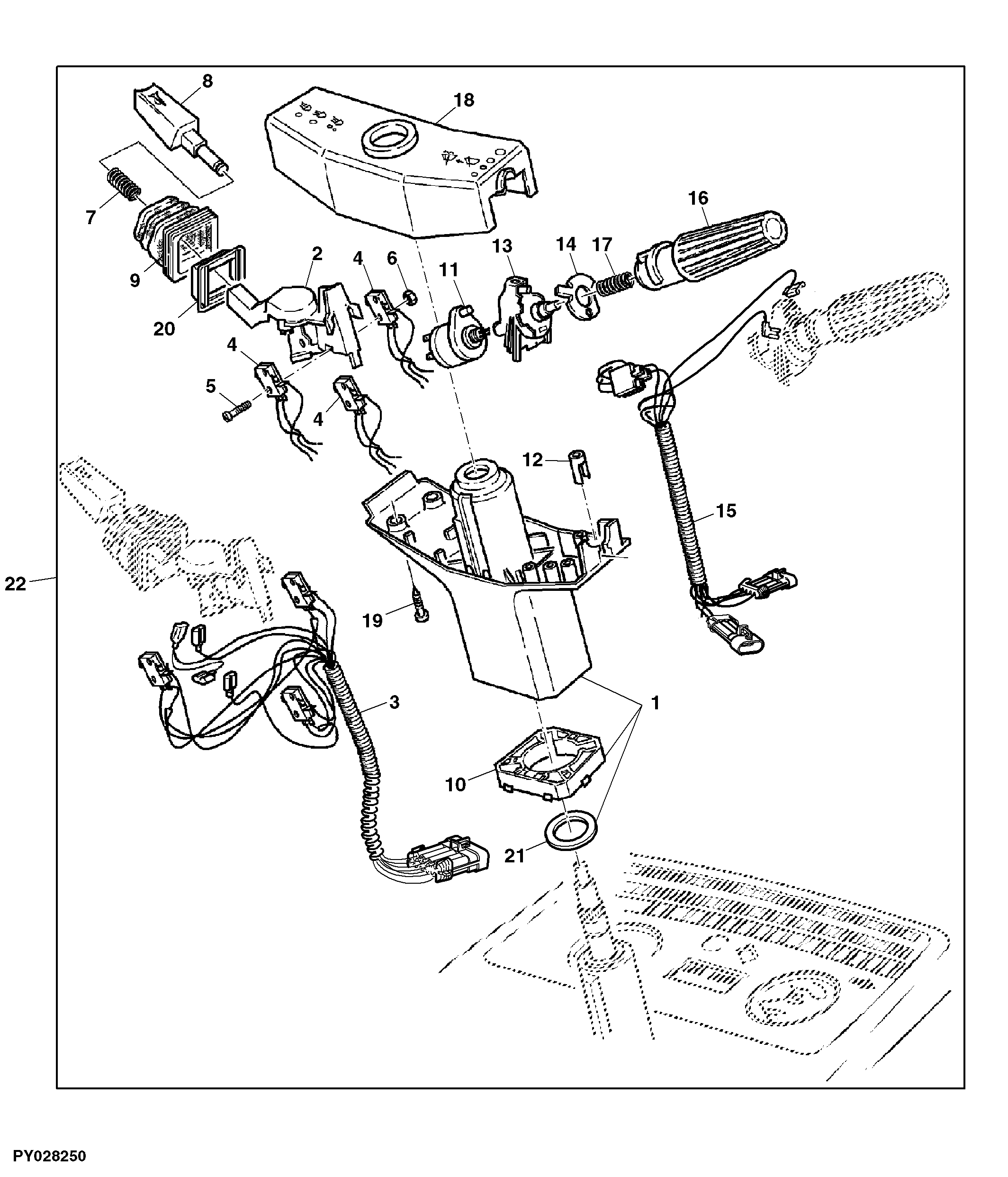 MULTIFUNCTION UNIT, W/O ELECTR. REVERSER CONTROL (CAB)