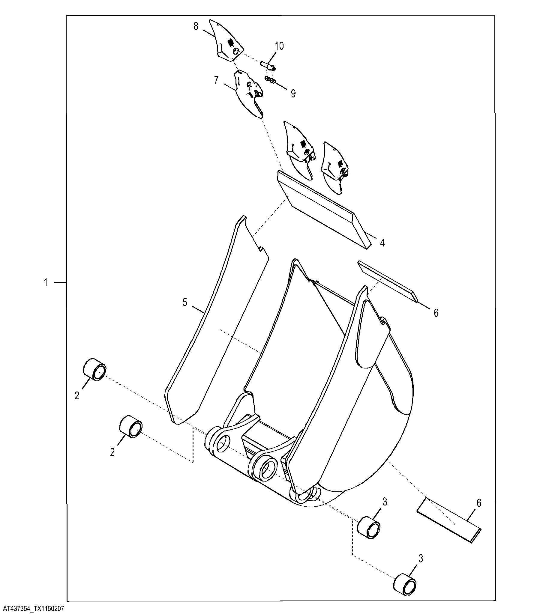 Severe Duty Bucket with TK Teeth 45.72 cm (18.00 in) 0.212 m³ (7.50 ft³)