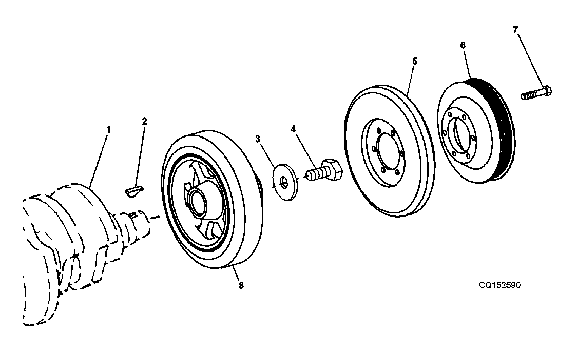 POLIA DO VIRABREQUIM E AMORTECEDOR - MOTOR 8.1L