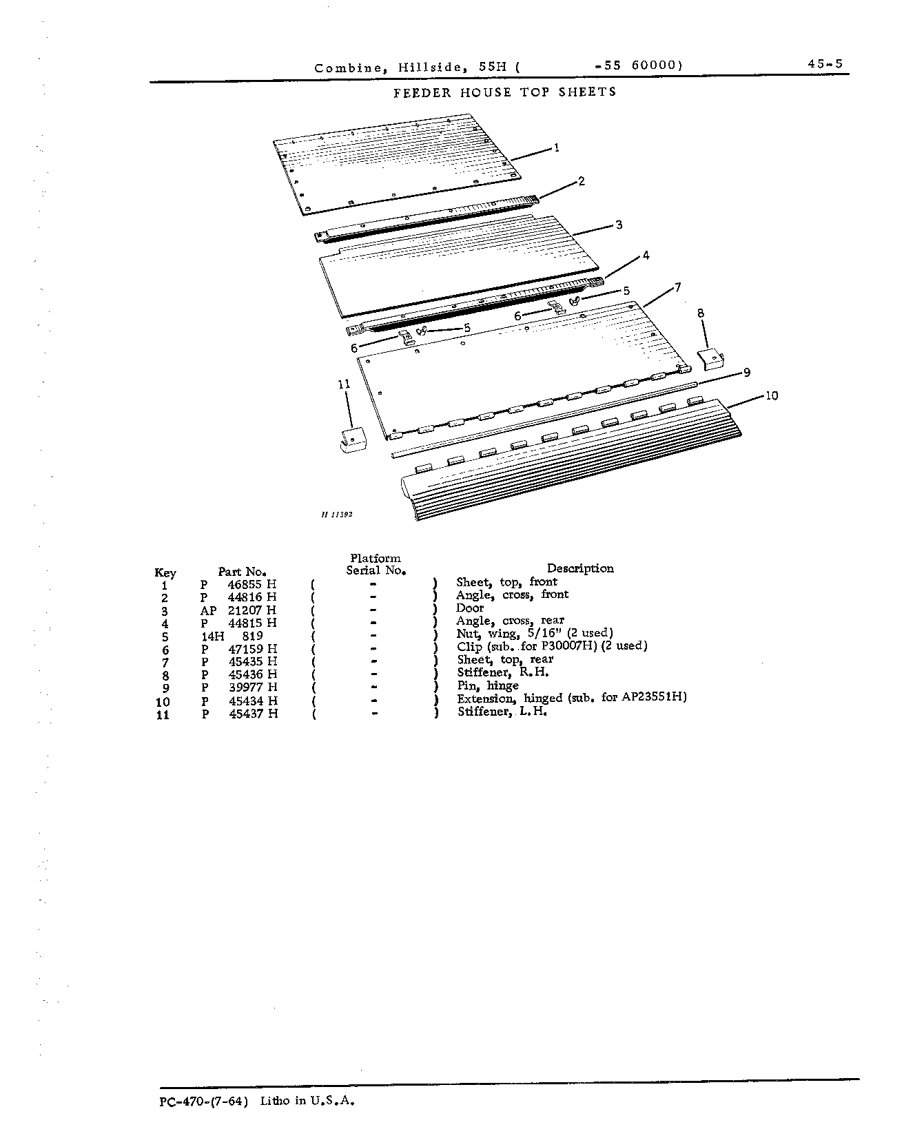 Feeder house top sheets