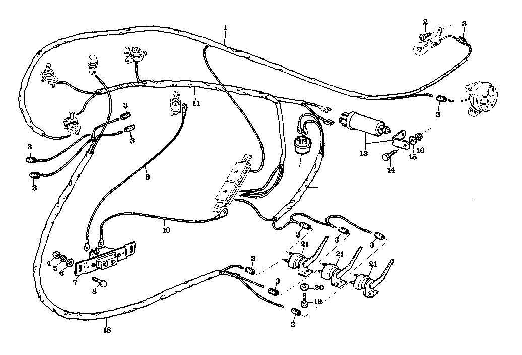 CIRCUITO INTERRUPTORES, FAROL DE MANEJO E LUZ DO TANQUE GRANELEIRO