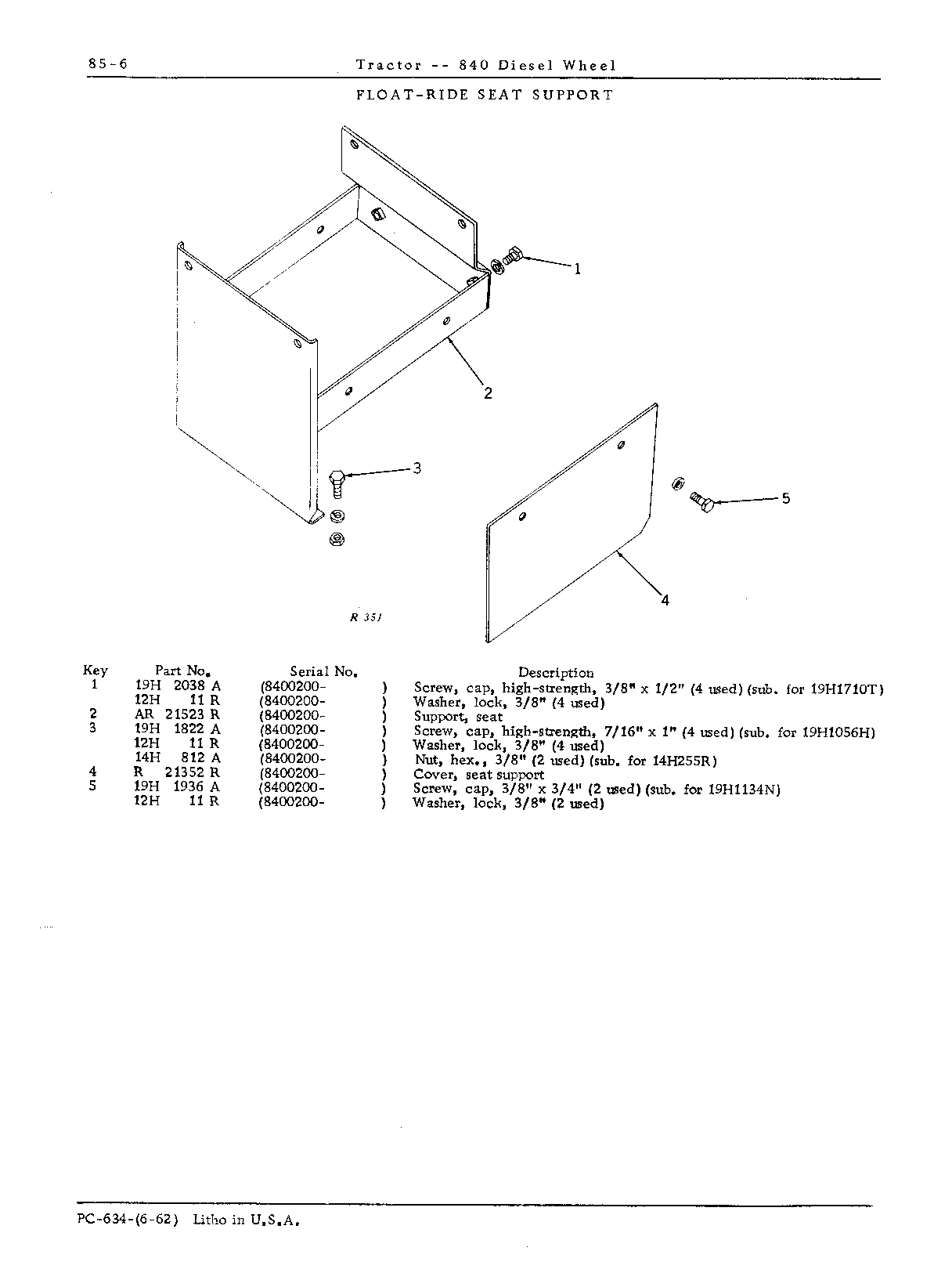 Drawbar and Seat (Continued)