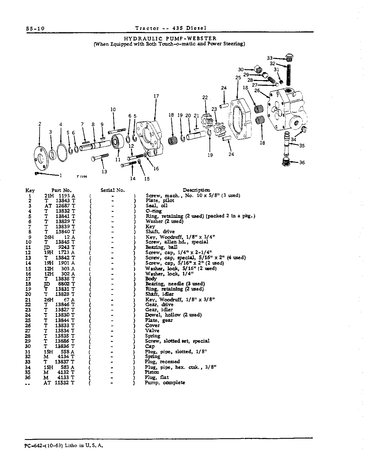 Power steering and Touch-o-matic pump