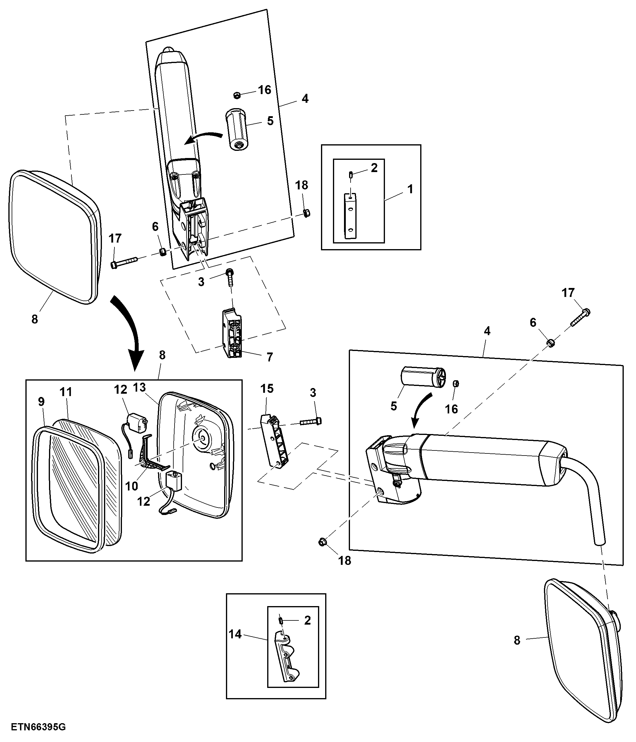 Rear-View Mirror, Telescopic, Adjusted Electrically