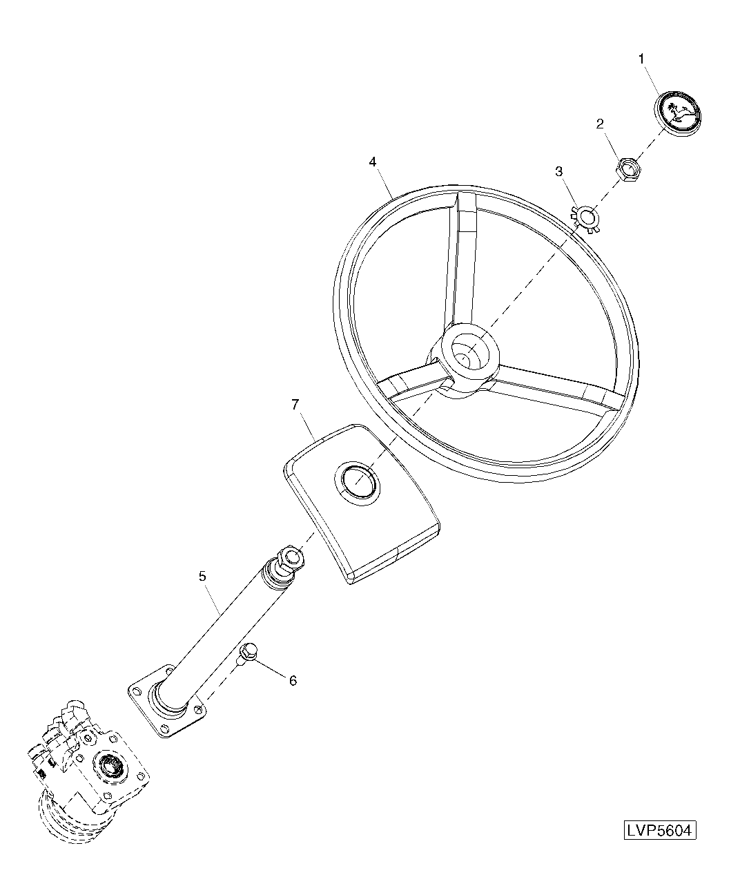 STEERING WHEEL AND COLUMN (SYNCSHUTTLE™ TRANSMISSION) (STRADDLE MOUNT)