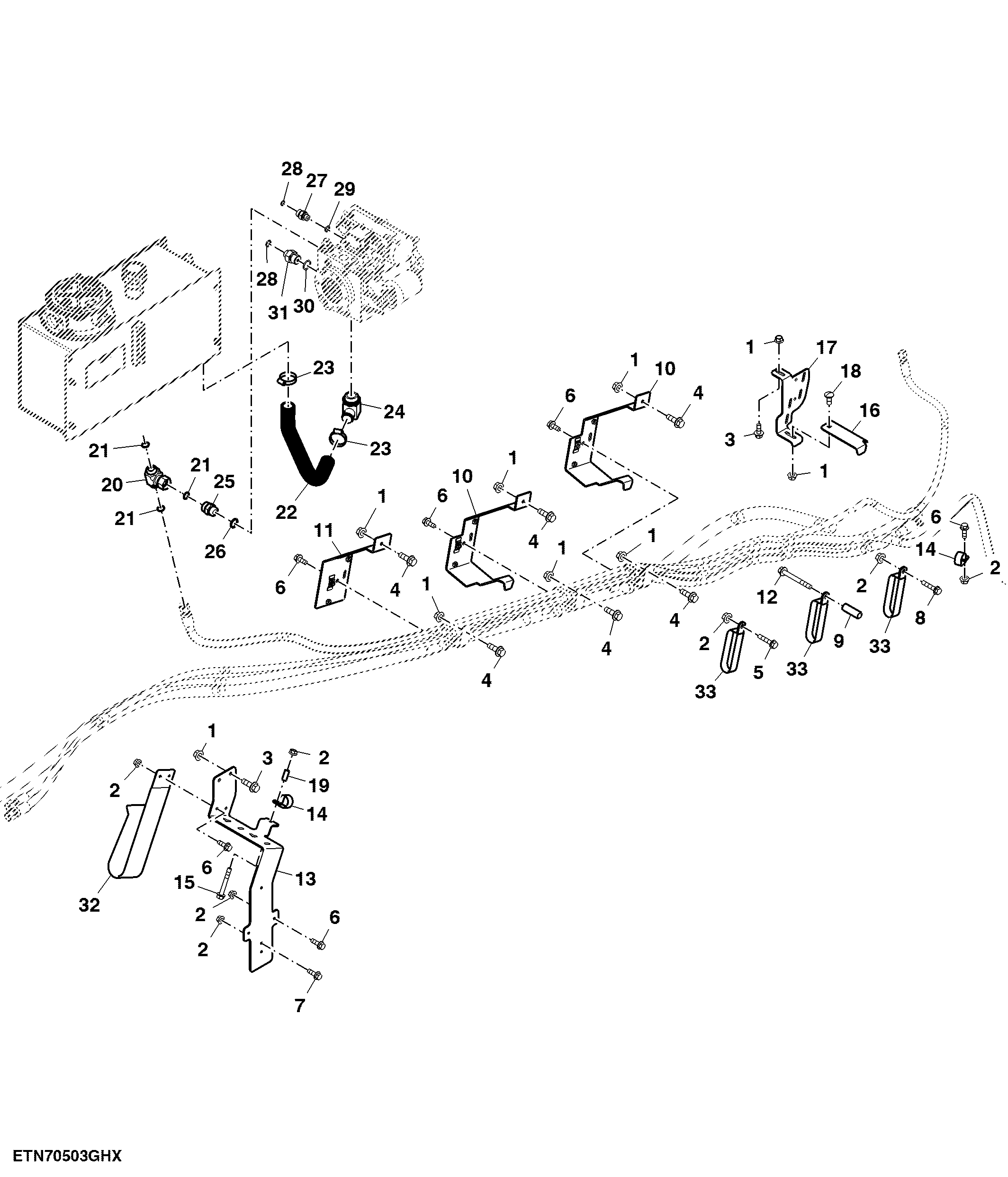 Hydrostatic Plumbing, Excludes Hydro Hoses (For Europe)