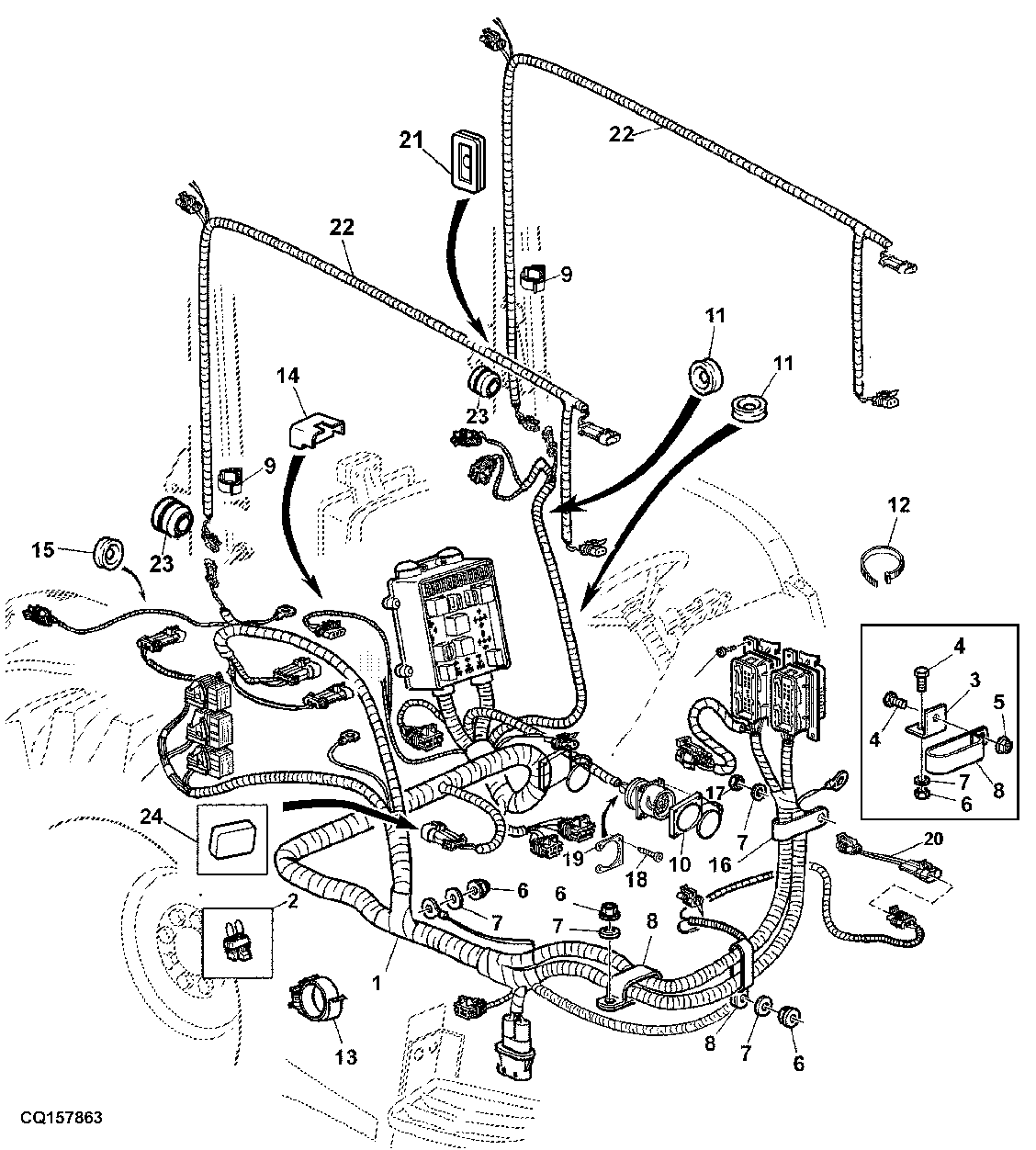 WIRING HARNESS FOR OPERATOR'S PLATFORM WITHOUT CAB