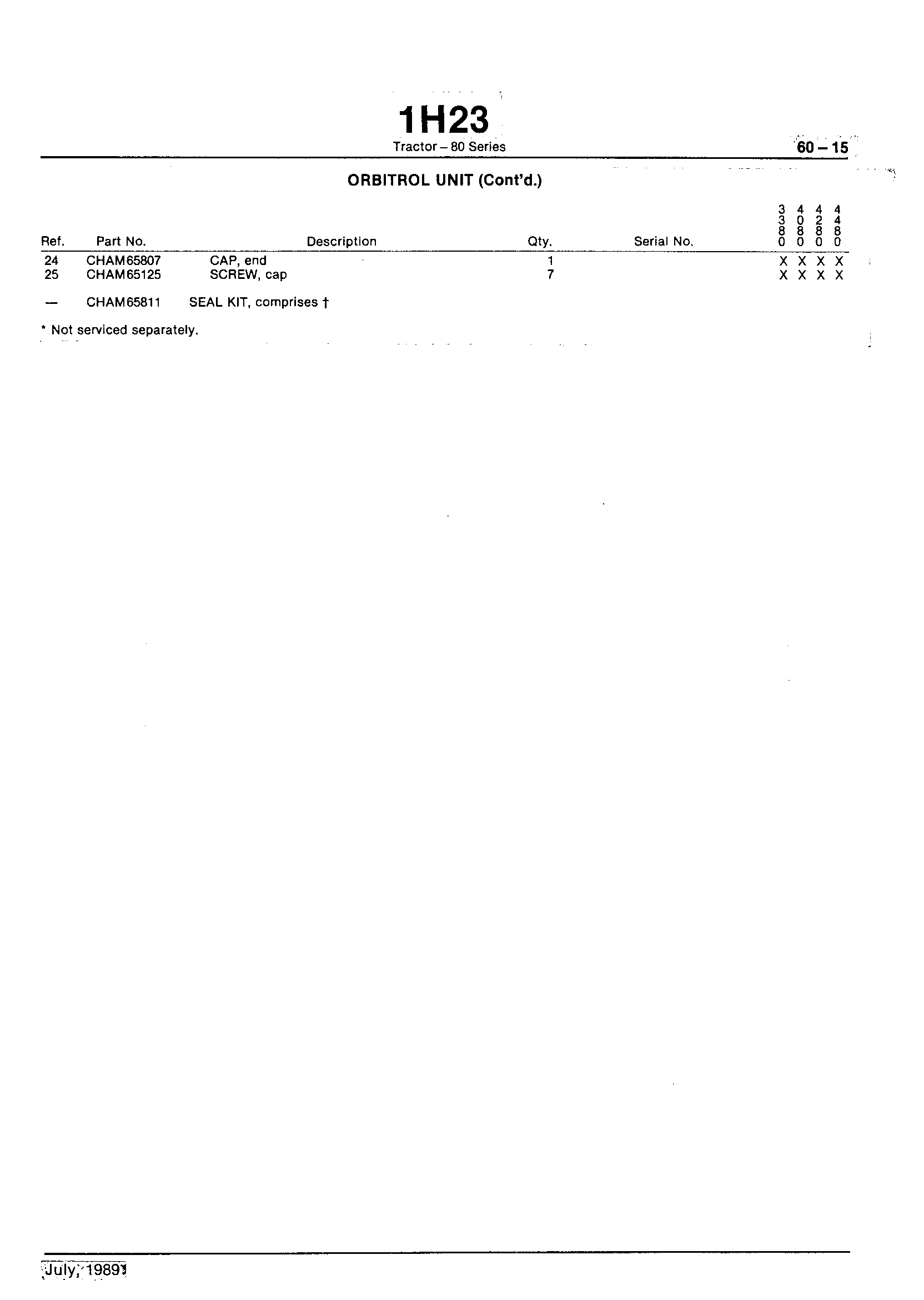 Steering and Brakes Orbitrol Unit (Continued)