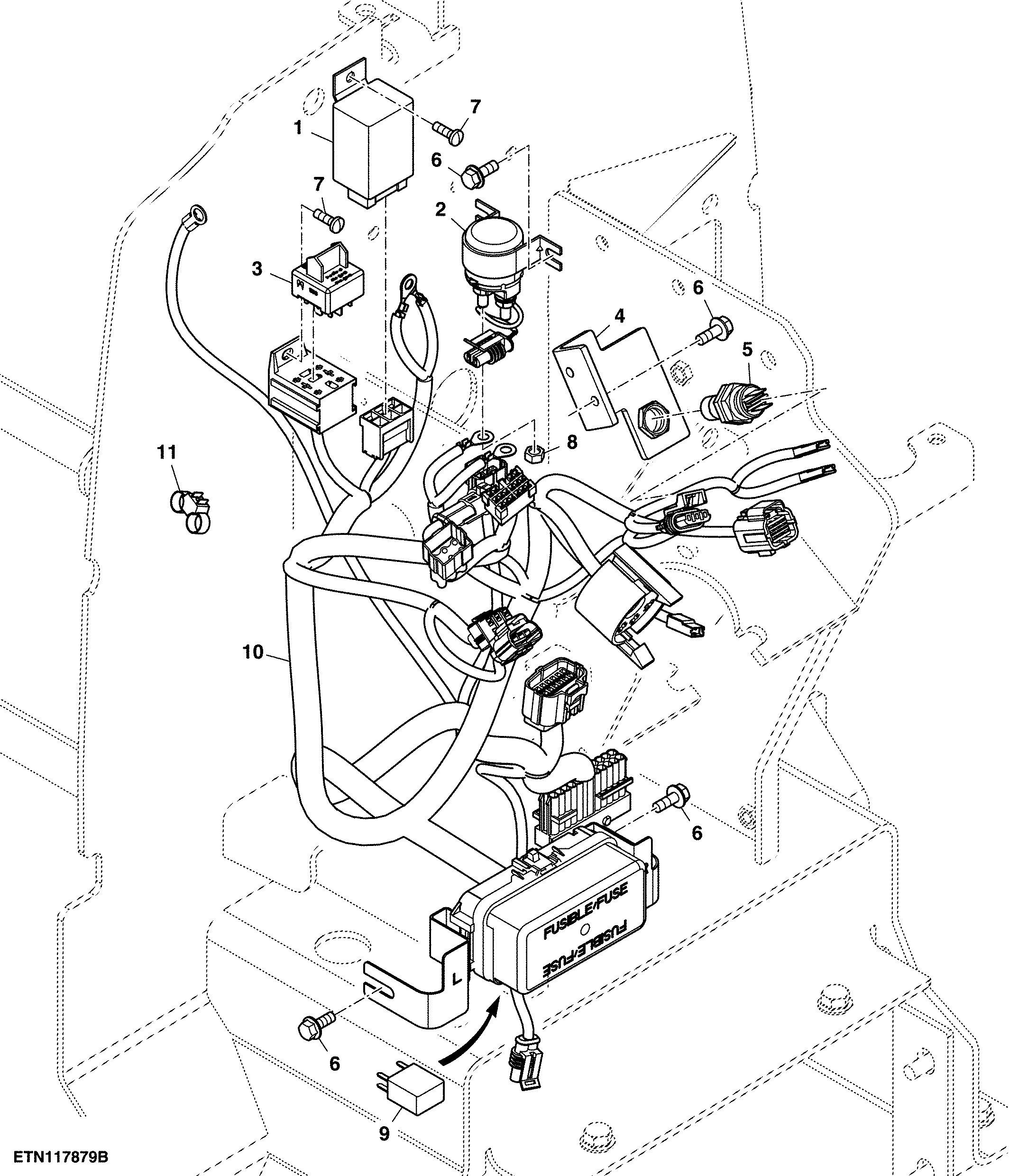 Console Wiring Harness, W/ EQRL and SyncShuttle™, OOS (018074 - )