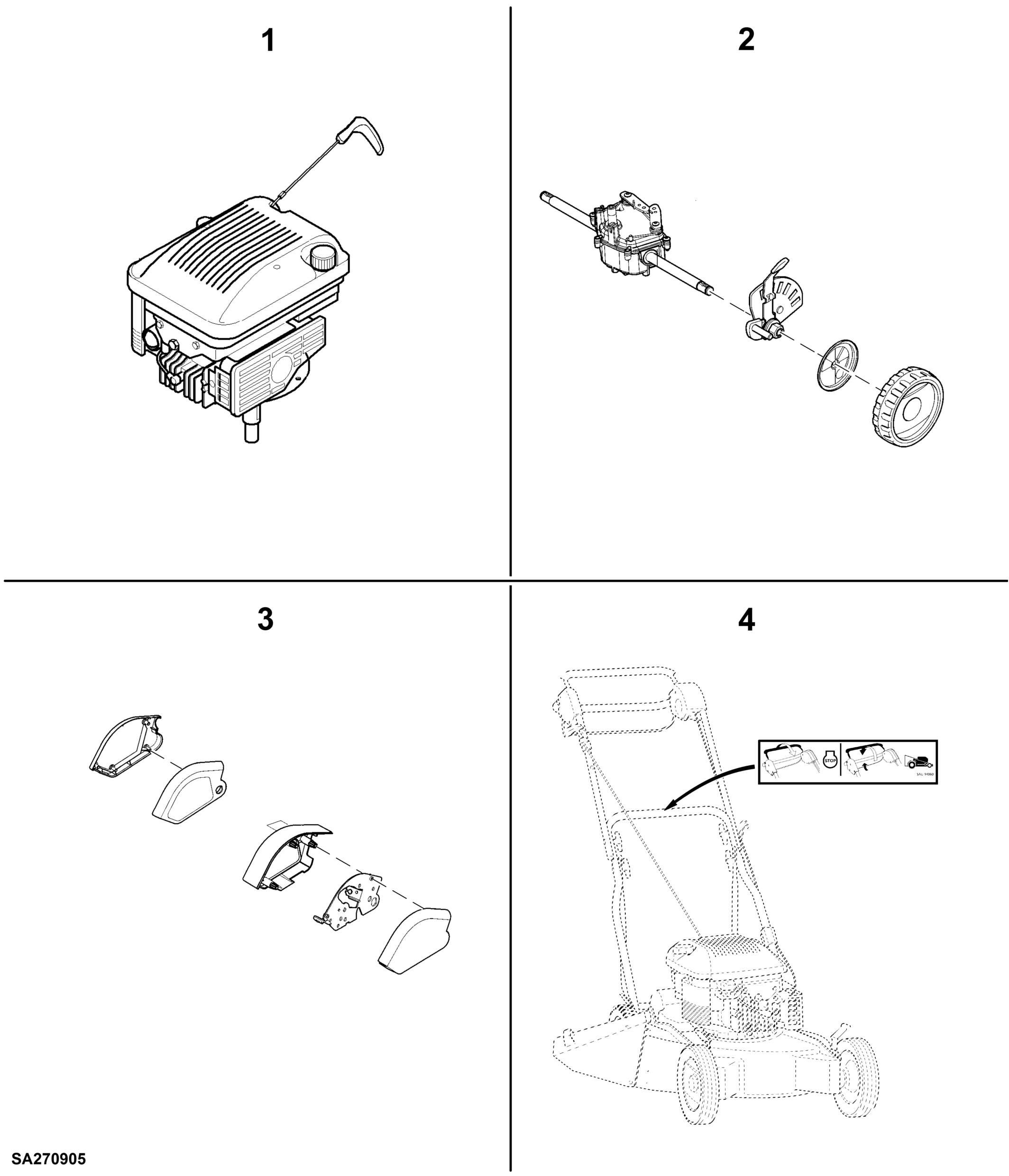 0 52 cm Walk Behind Mower 4 Cycle Engine, 52-S A (SA1626)