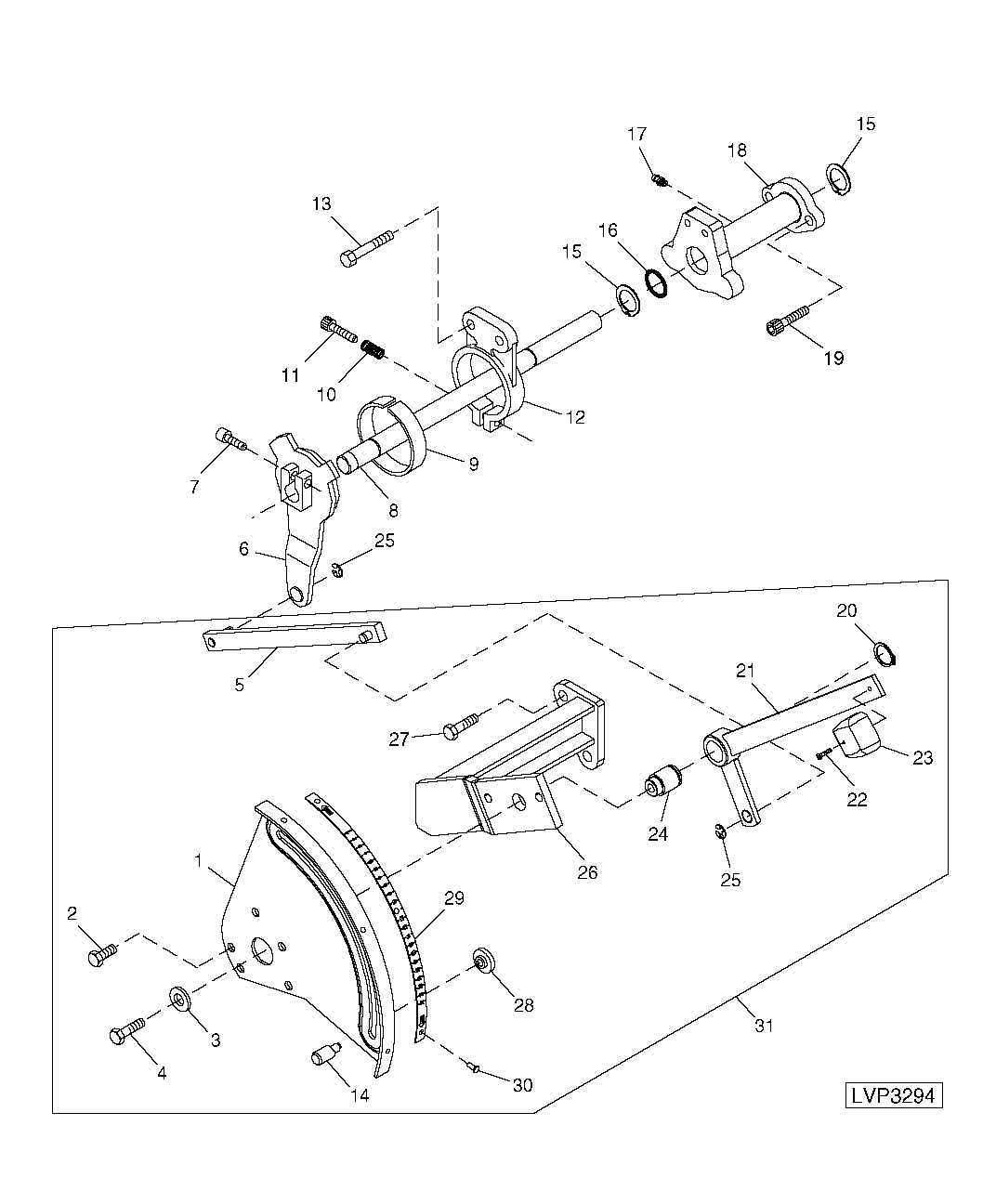 ROCKSHAFT CONTROL LEVERS (WITHOUT DRAFT SENSING)
