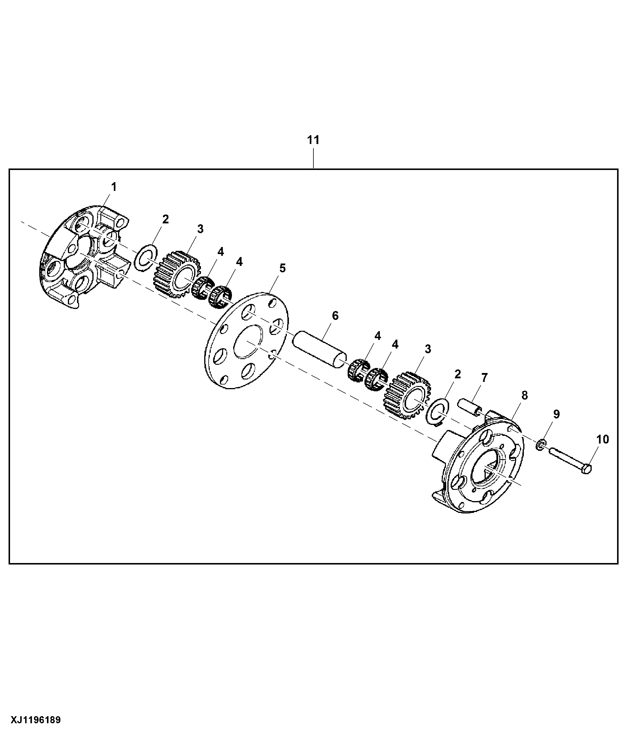 Planetary Gear Drive, Front Axle, LOK 175 ( - XXXXXX)