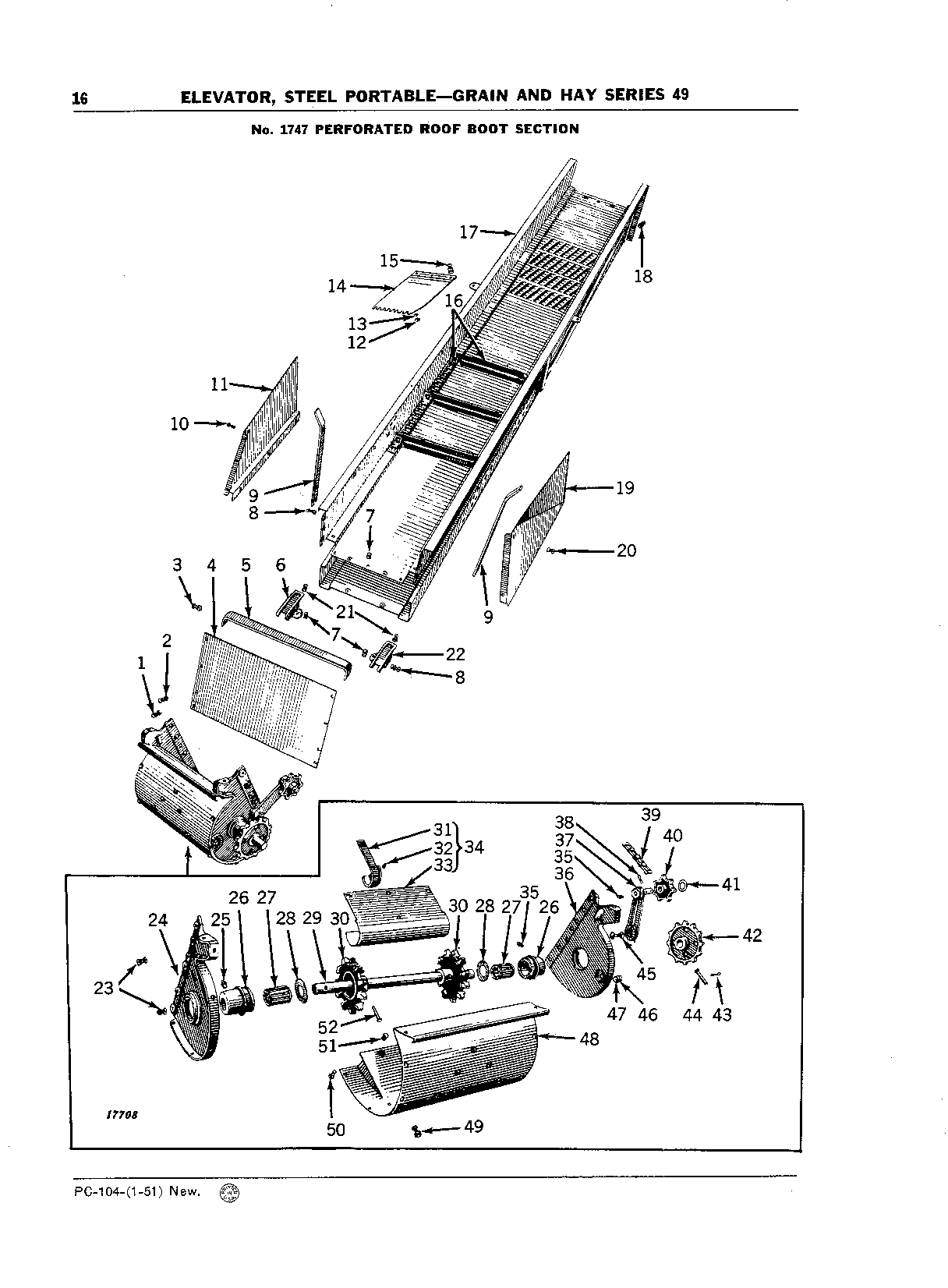 Section, Roof Boot, No. 1747