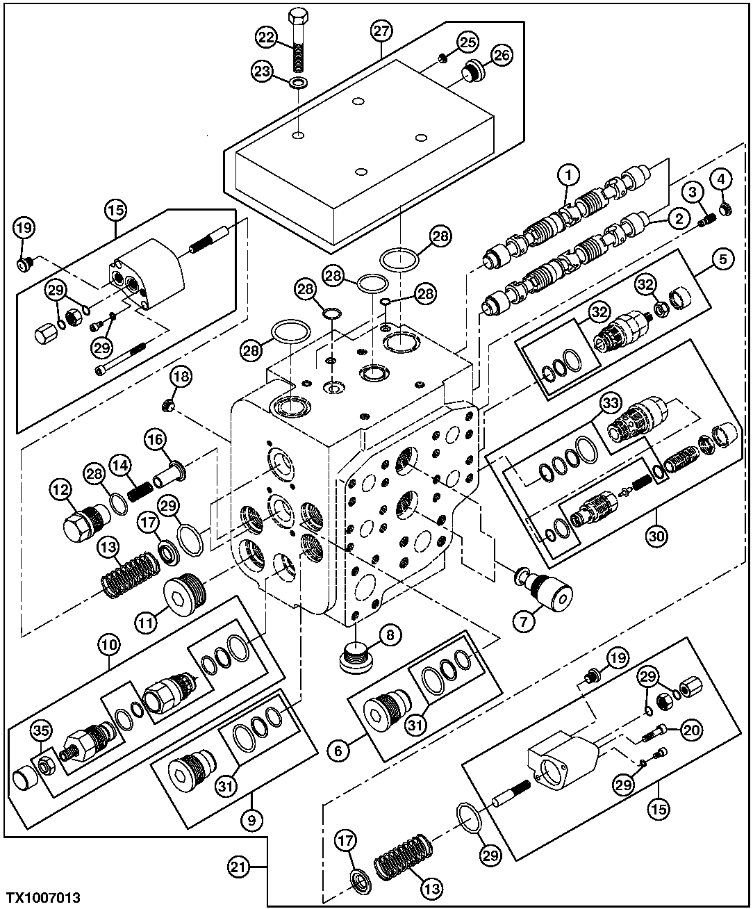 MAIN HYDRAULIC CONTROL VALVE (SCRAPER PULLER)