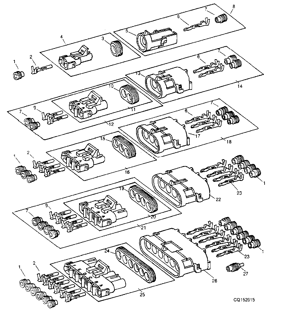 WEATHER PACK TERMINALS AND CONNECTORS - 8.1L ENGINE