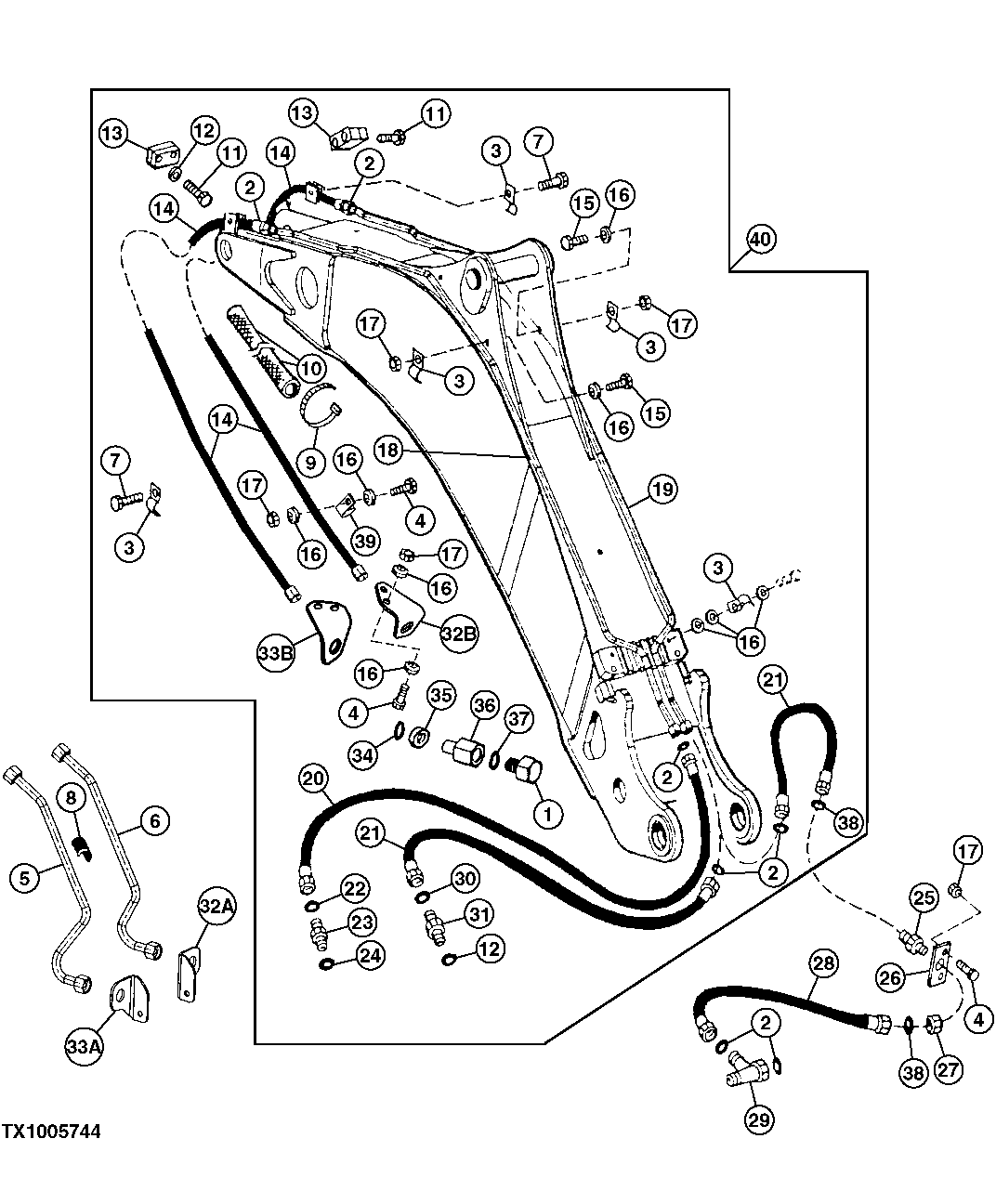 Auxiliary Equipment Hydraulics (Extendable Dipperstick)