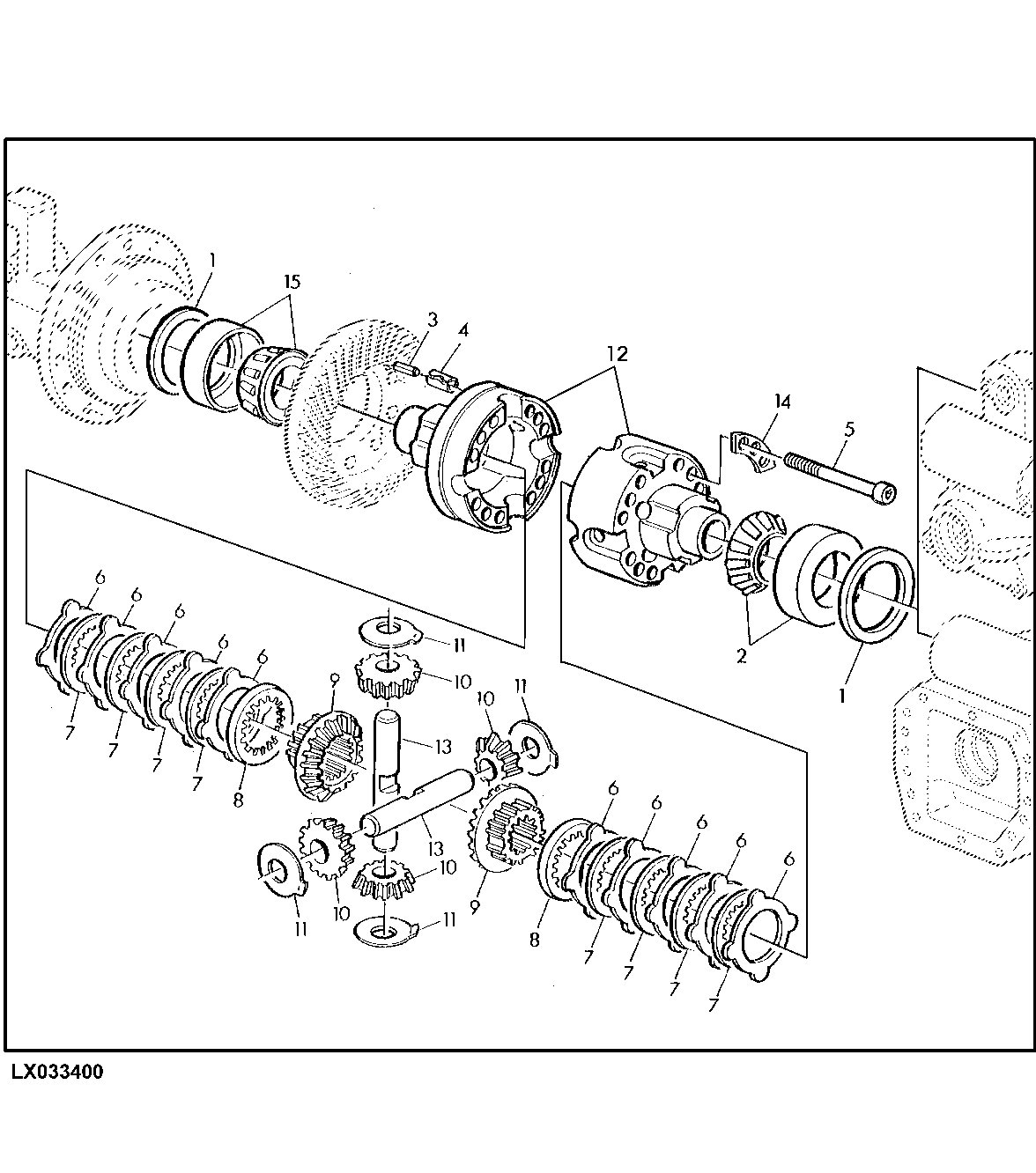 MULTIPLE DISK SELF-LOCK. DIFFERENTIAL, (AS2045 WITH OR WITHOUT TLS) (WITHOUT FRONT WHEEL BRAKE)