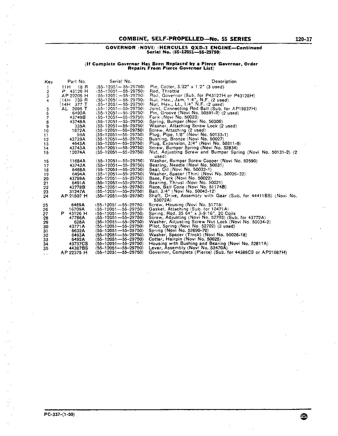 Engine, Hercules QXD-3 Voltage Regulator on Generator (Continued)