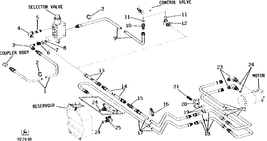 AUXILIARY UNLOADING AUGER HYDRAULIC DRIVE OIL LINES