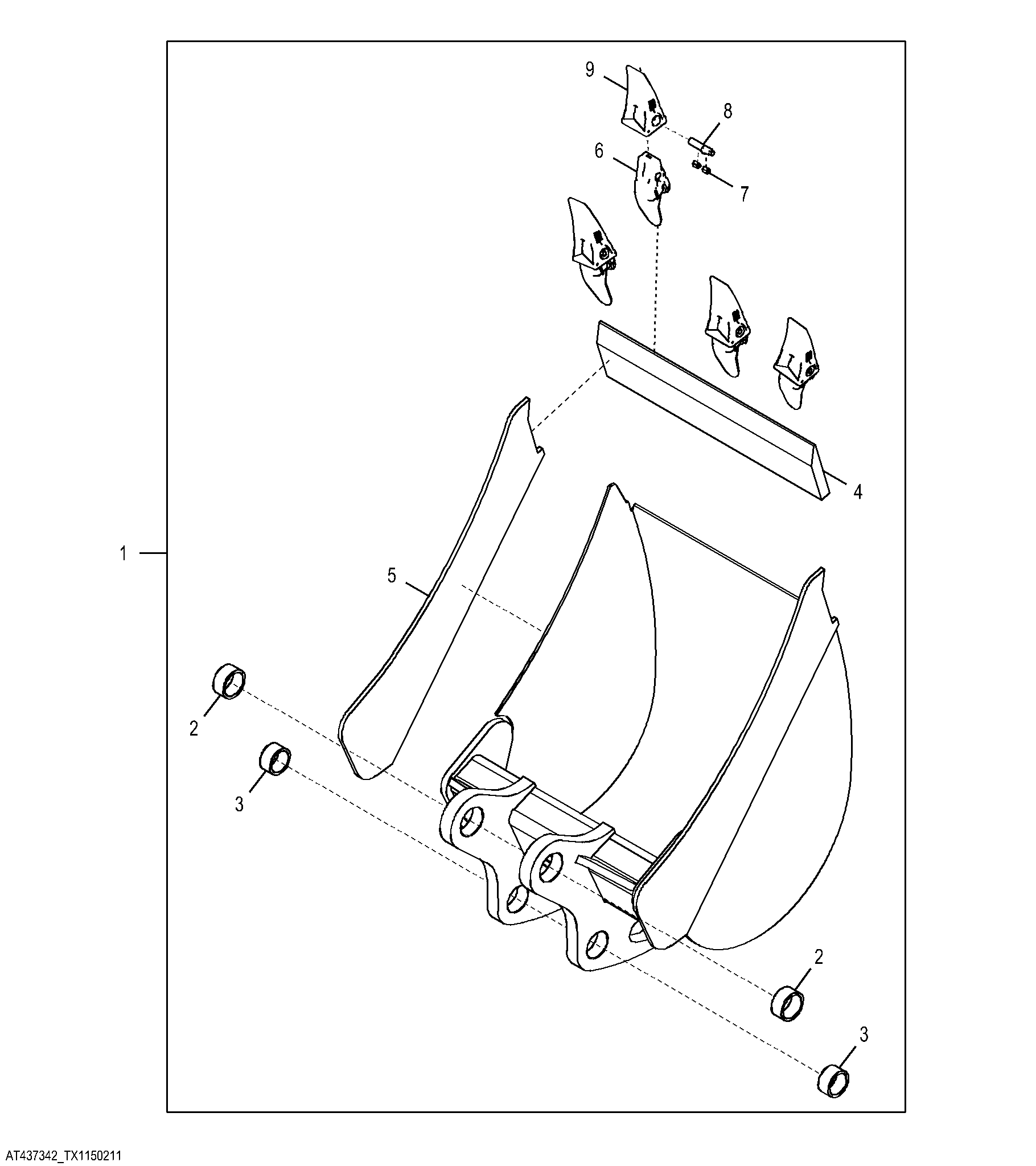 Standard Duty Bucket with TK Teeth 60.96 cm (24.00 in) 0.212 m³ (7.50 ft³)