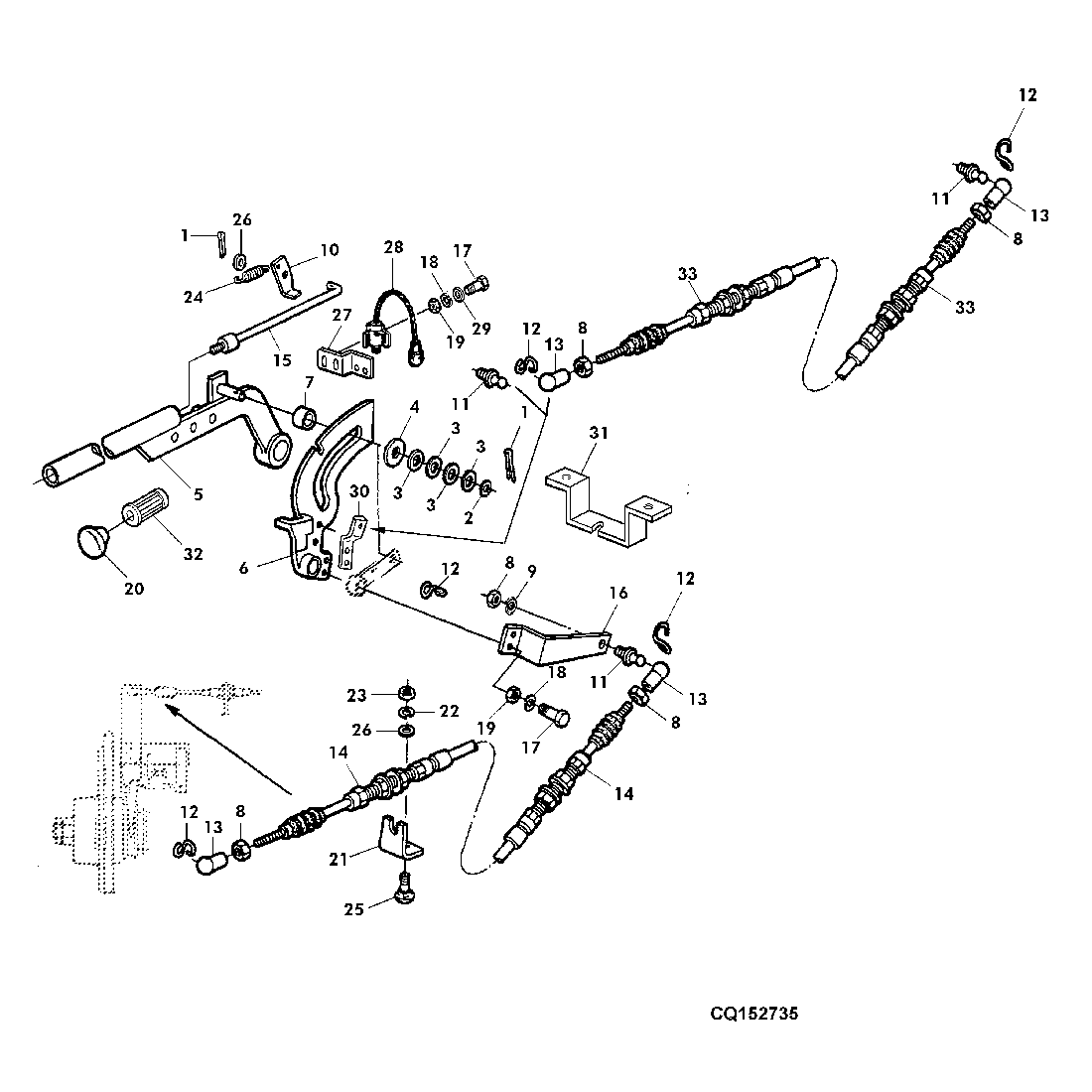 CONTROL LEVER-CUTTING PLATFORM / HYDRAULIC REVERSER