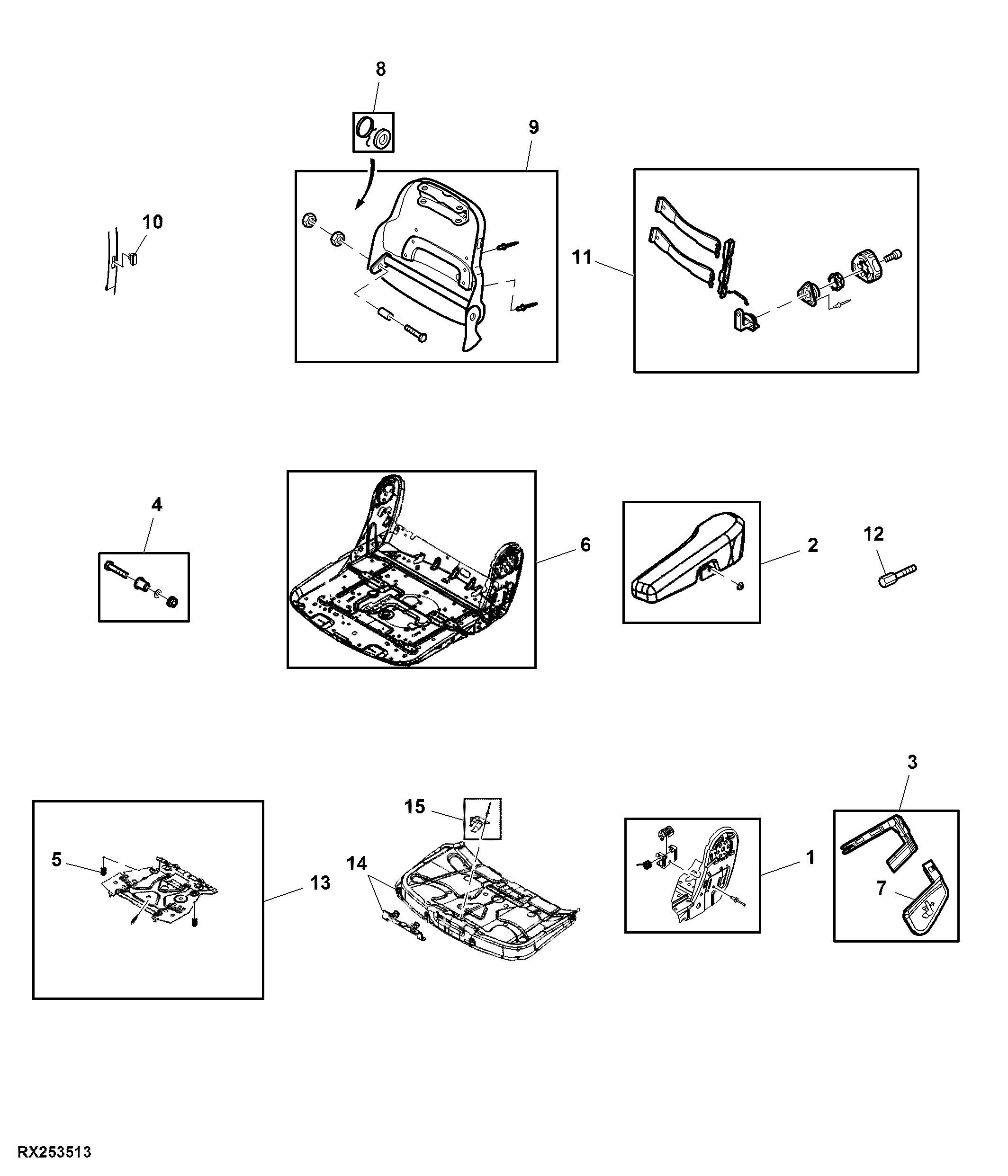 Support / Armrest, Seat, Air Suspended, W/ CommandARM™, MSG95AL/741