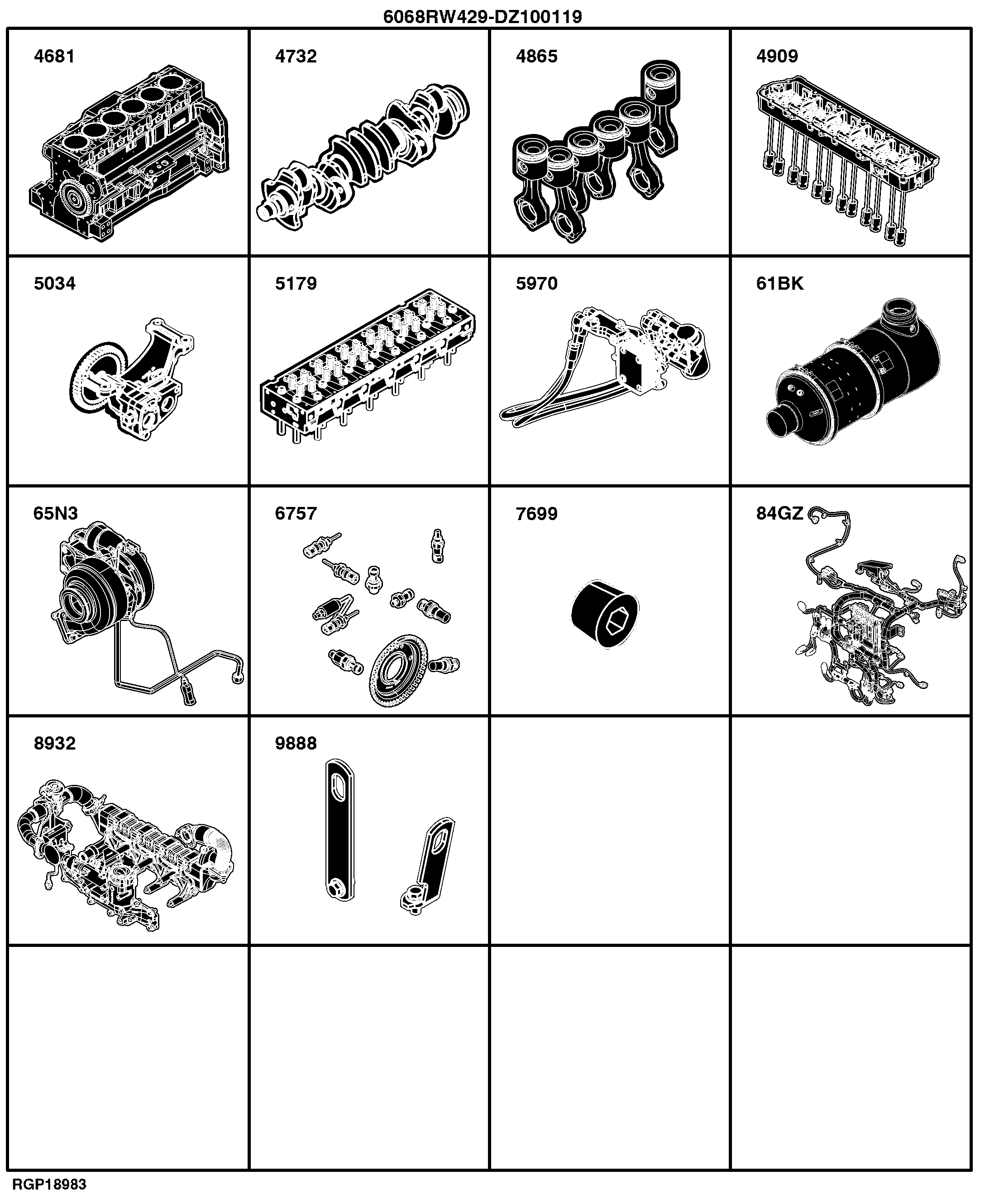 E1 Engine 6068RW429-DZ100119-ETN126468-ETN126469